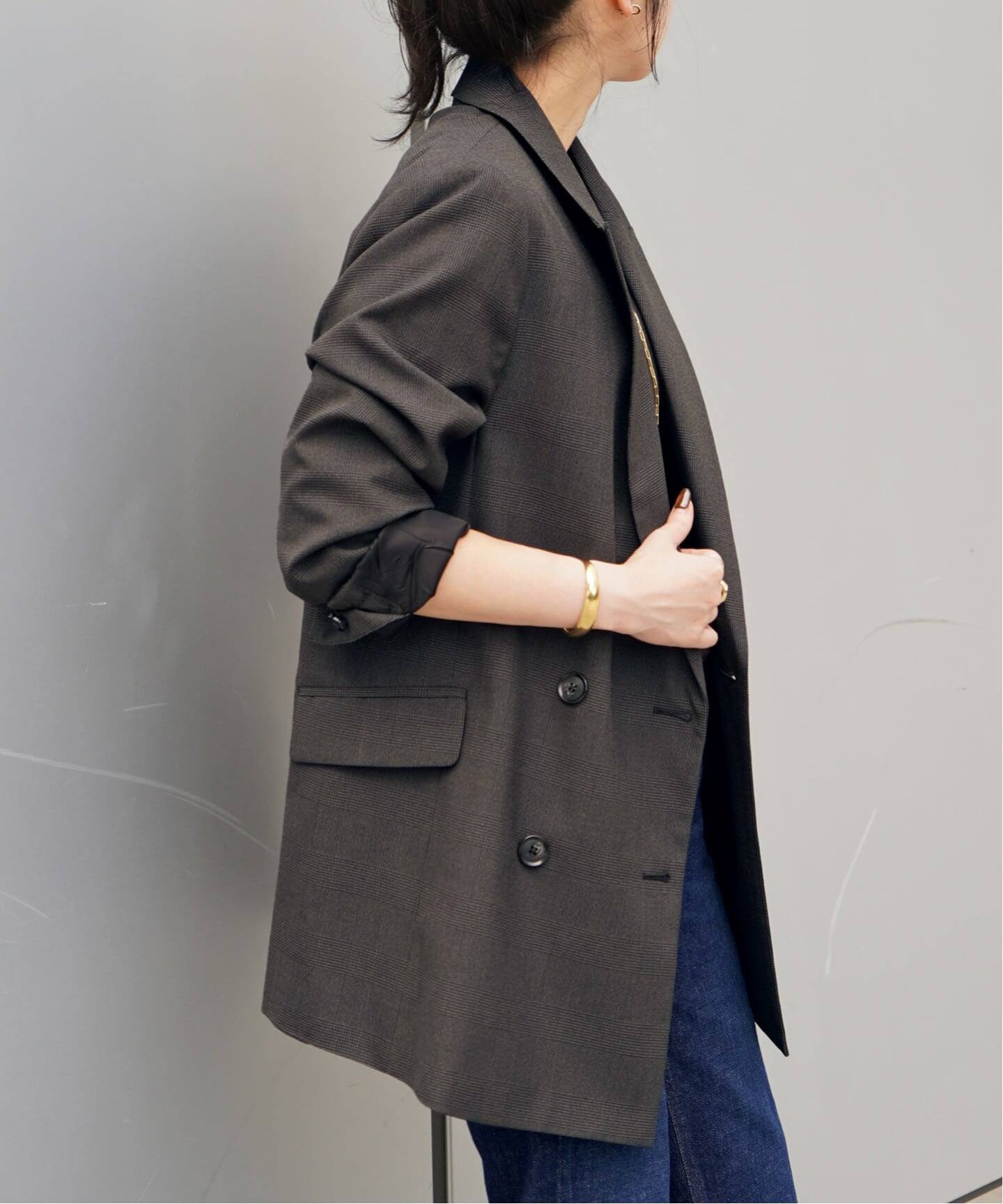 美品2024AWDrawer グレンチェックテーラードジャケット 美品2024AWDrawer グレンチェックテーラードジャケット 美品