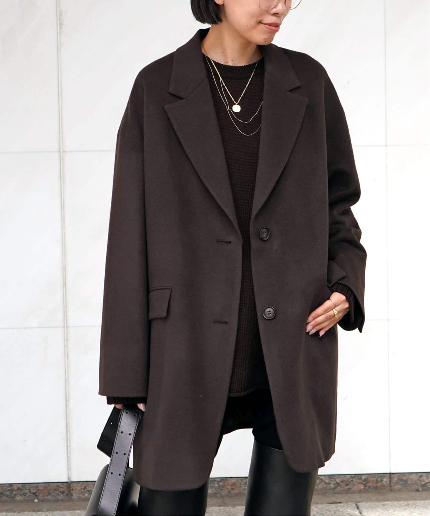 ap studio 新品　オーバーサイズジャケットコート　36 ブラック オーバーサイズジャケットコート（その他ブルゾン／アウター