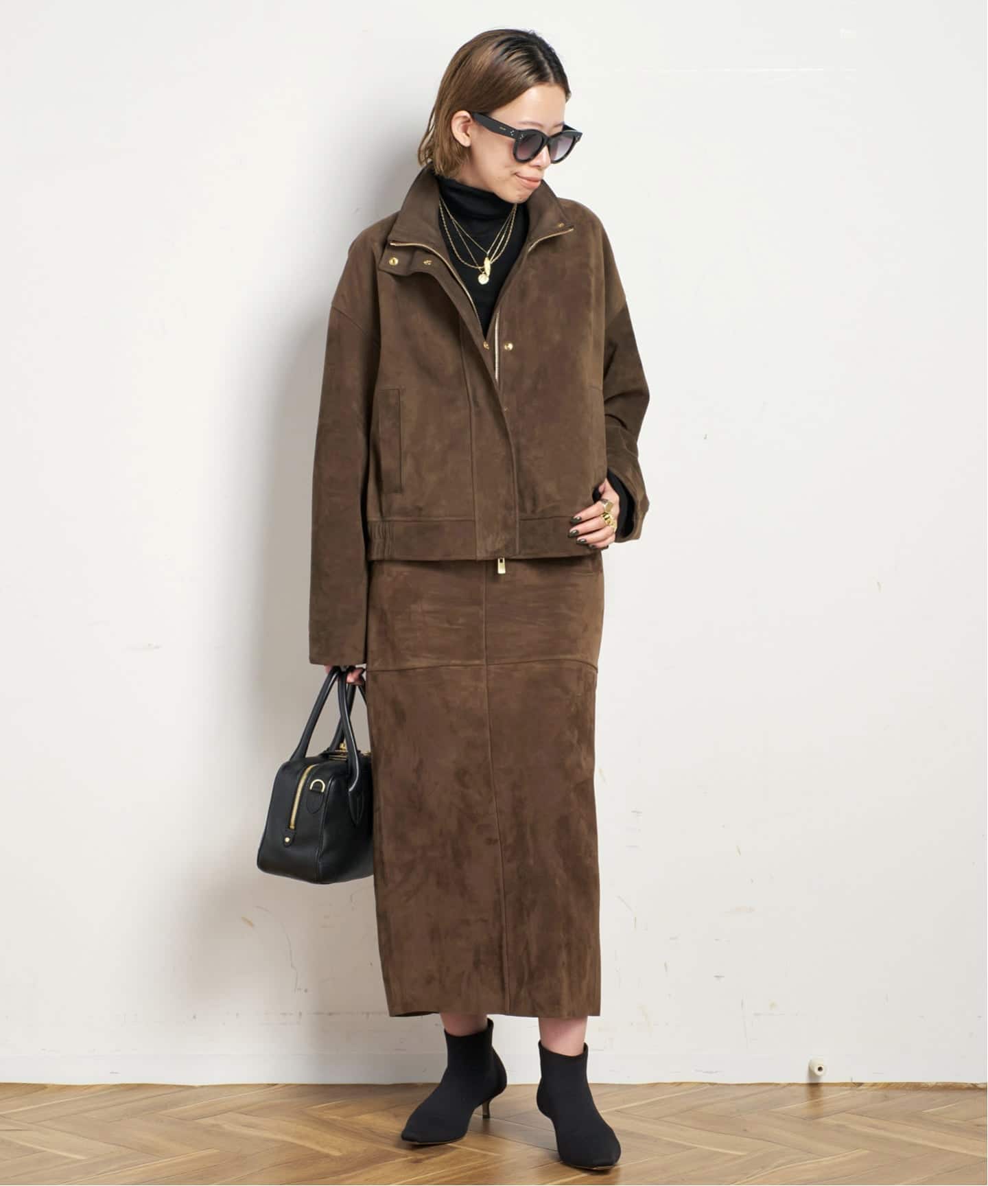 スエードクロップドブルゾン（その他ジャケット・スーツ）｜AP STUDIO