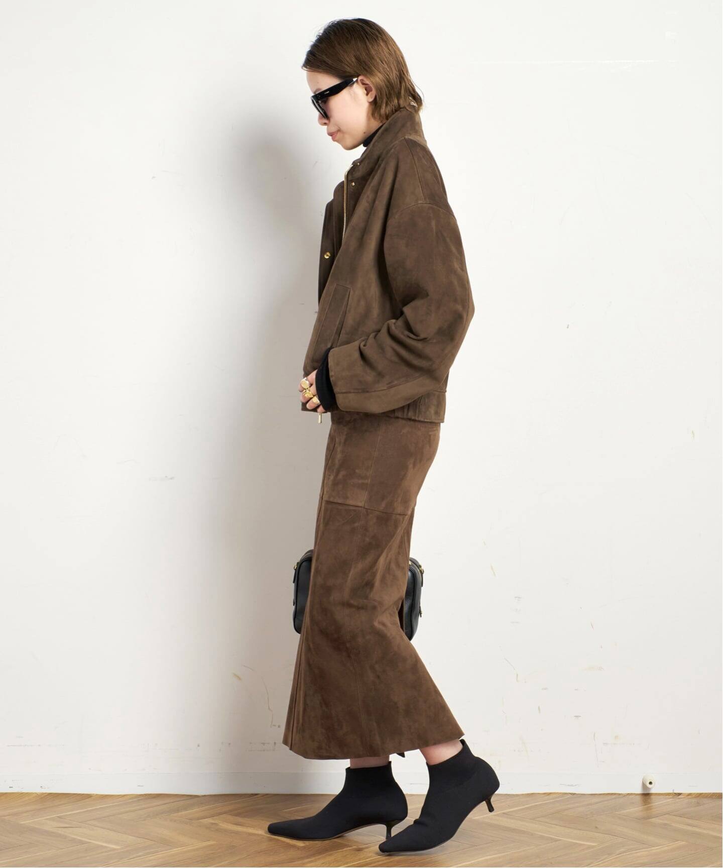 スエードクロップドブルゾン（その他ジャケット・スーツ）｜AP STUDIO