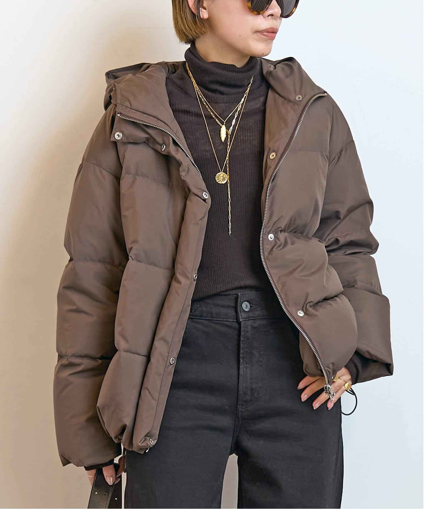 【新品】AP STUDIO フードダウンジャケット （ブラウン） フードダウンジャケット(ブラウン)（ダウンジャケット）｜AP STUDIO