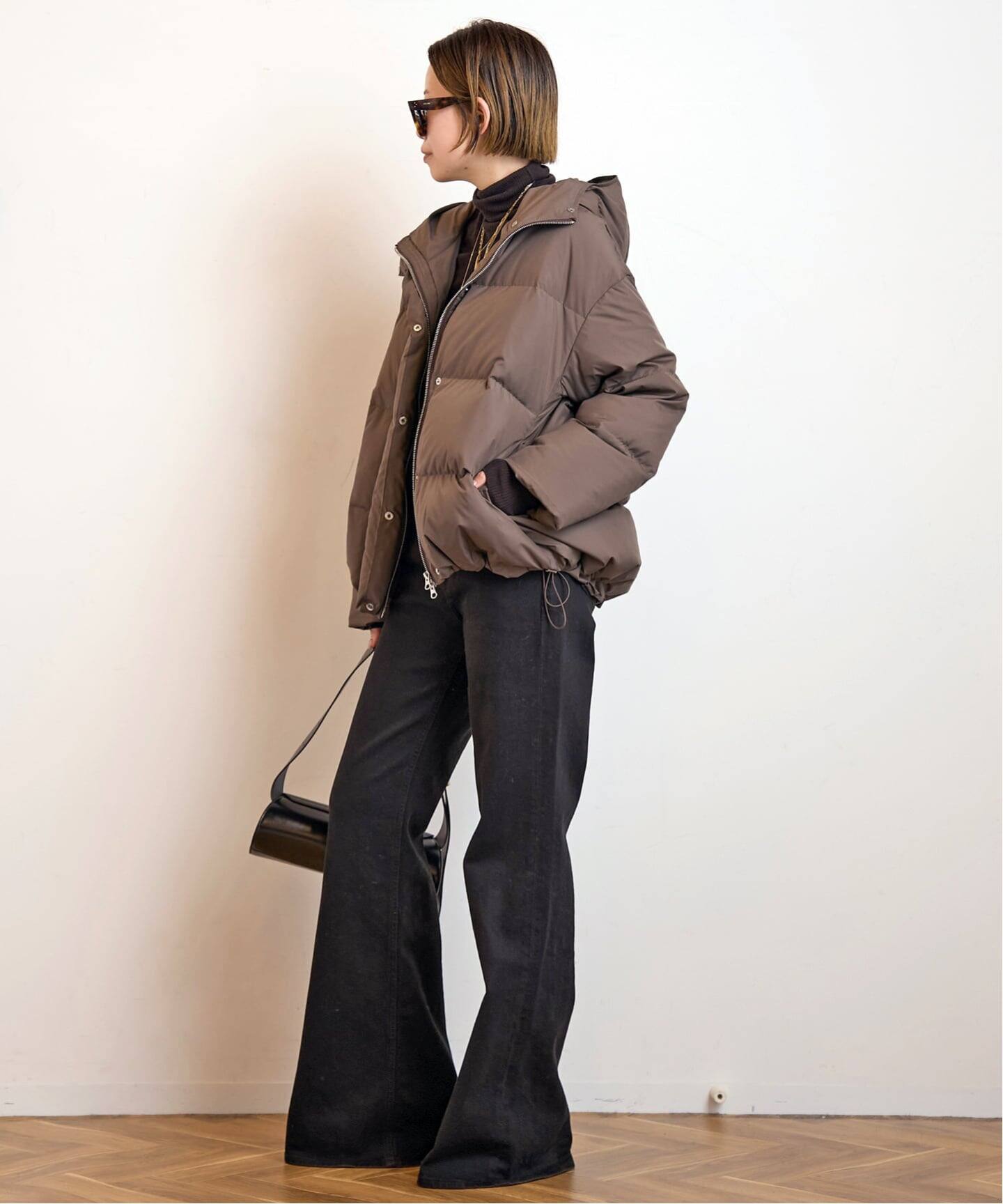 フードダウンジャケット(ブラウン)（ダウンジャケット）｜AP STUDIO