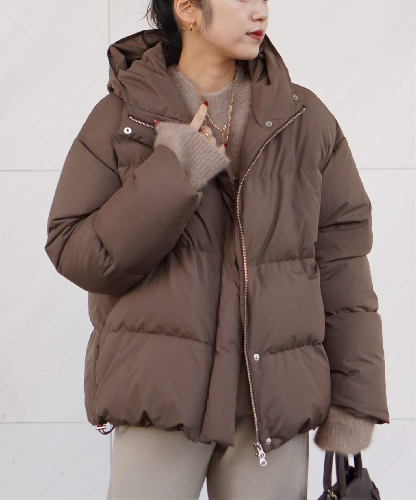 【新品】AP STUDIO フードダウンジャケット （ブラウン） フードダウンジャケット(ブラウン)（ダウンジャケット）｜AP STUDIO