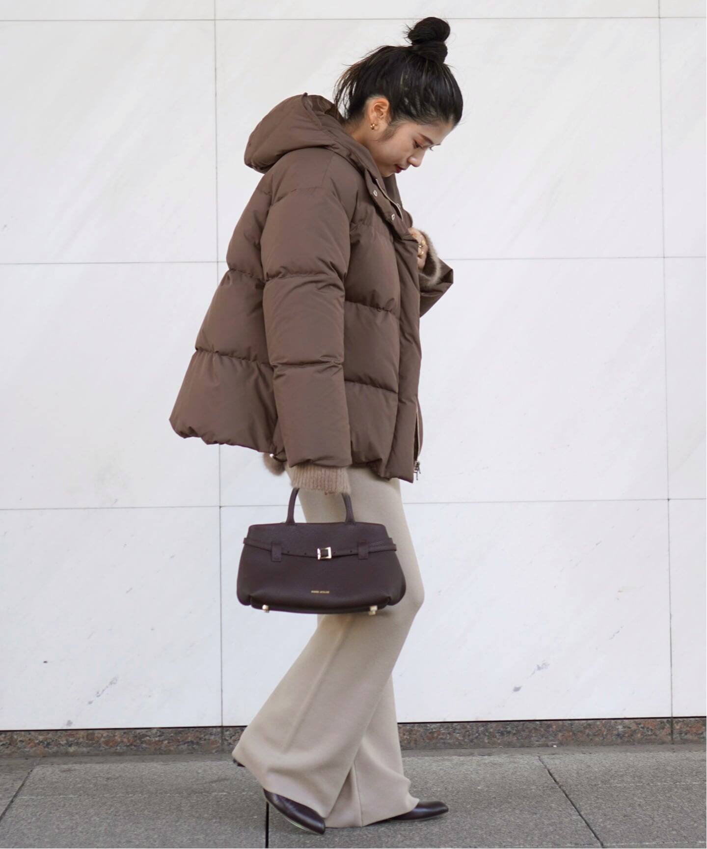 フードダウンジャケット(ブラウン)（ダウンジャケット）｜AP STUDIO