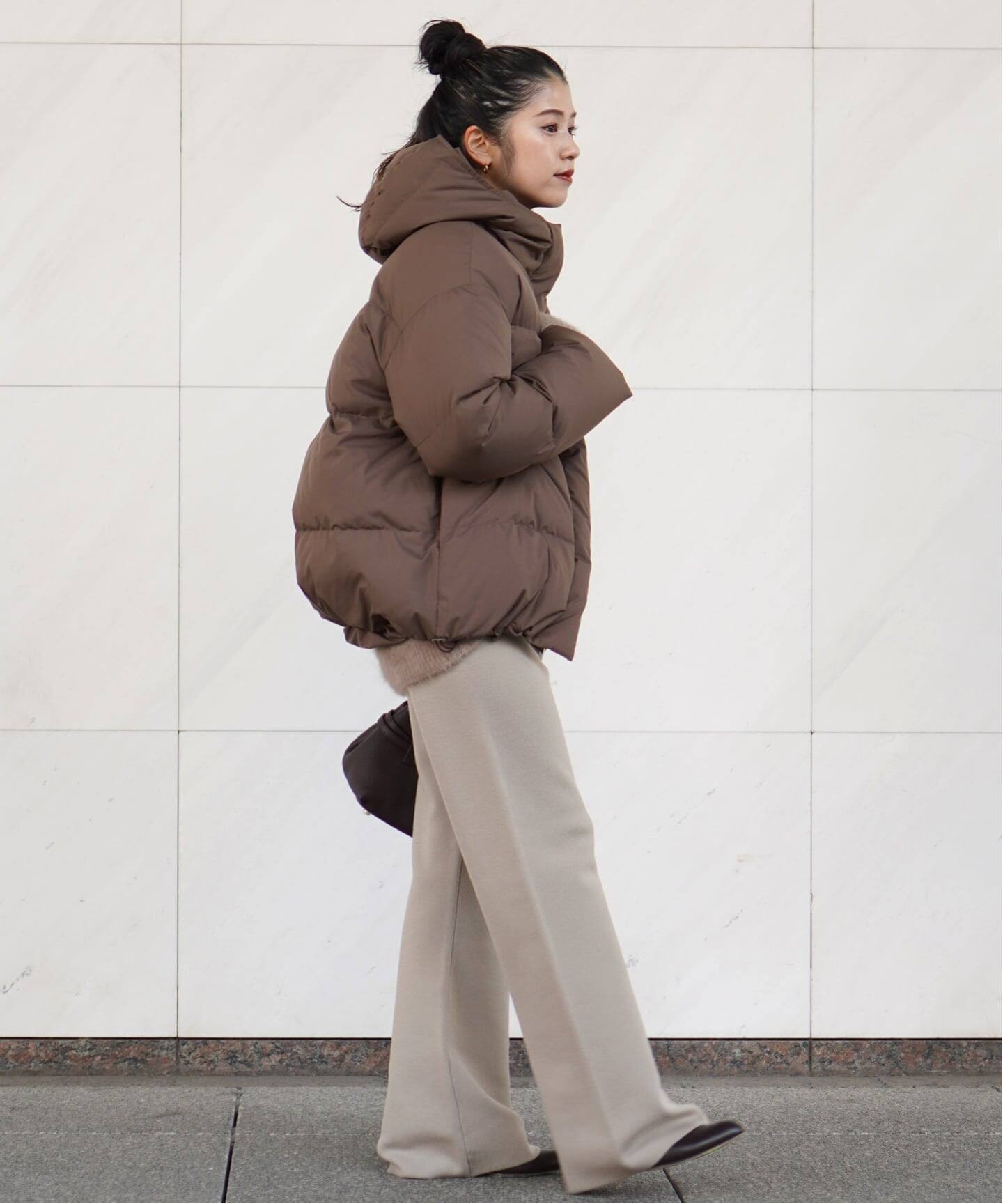 フードダウンジャケット(ブラウン)（ダウンジャケット）｜AP STUDIO