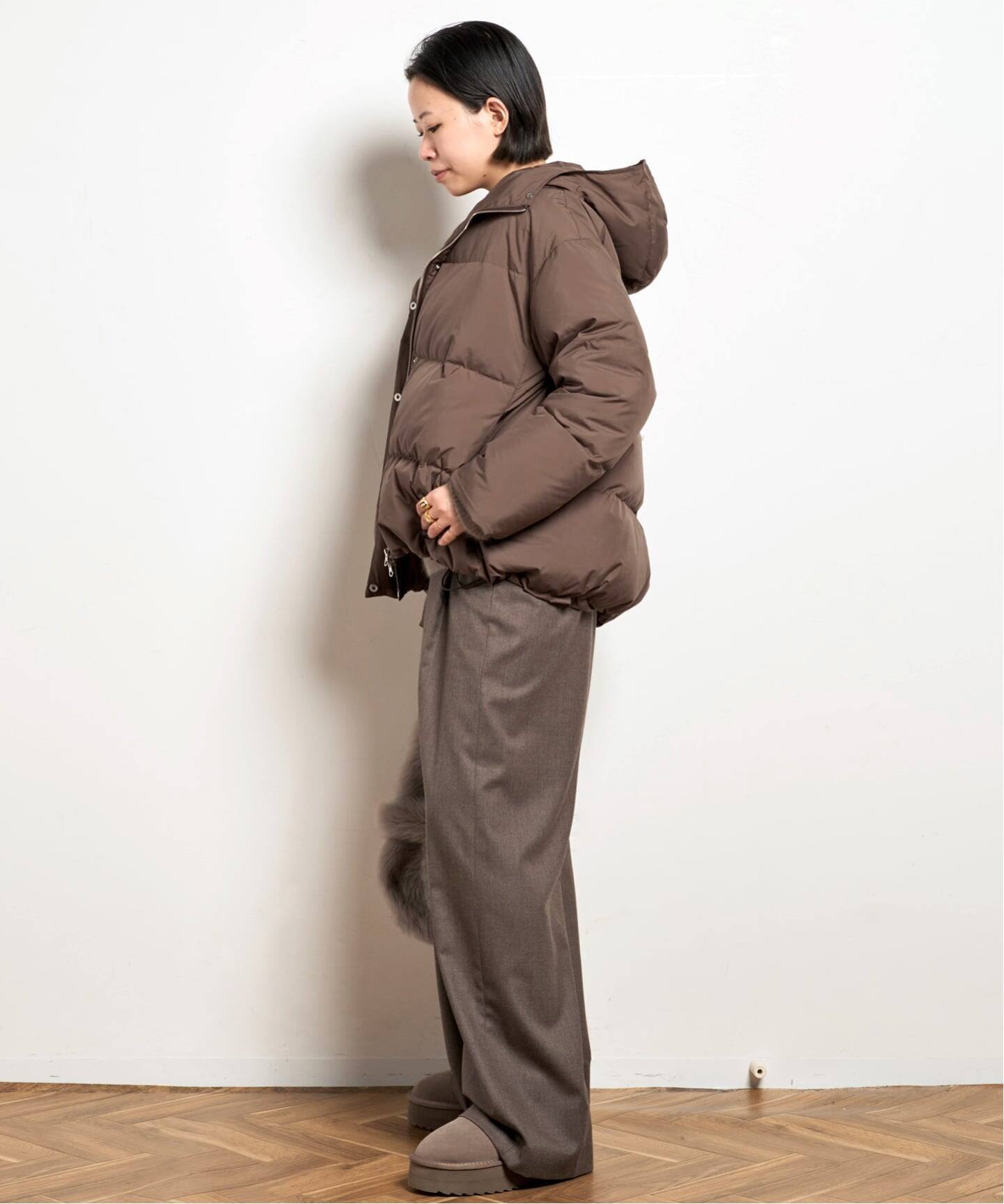 フードダウンジャケット(ブラウン)（ダウンジャケット）｜AP STUDIO