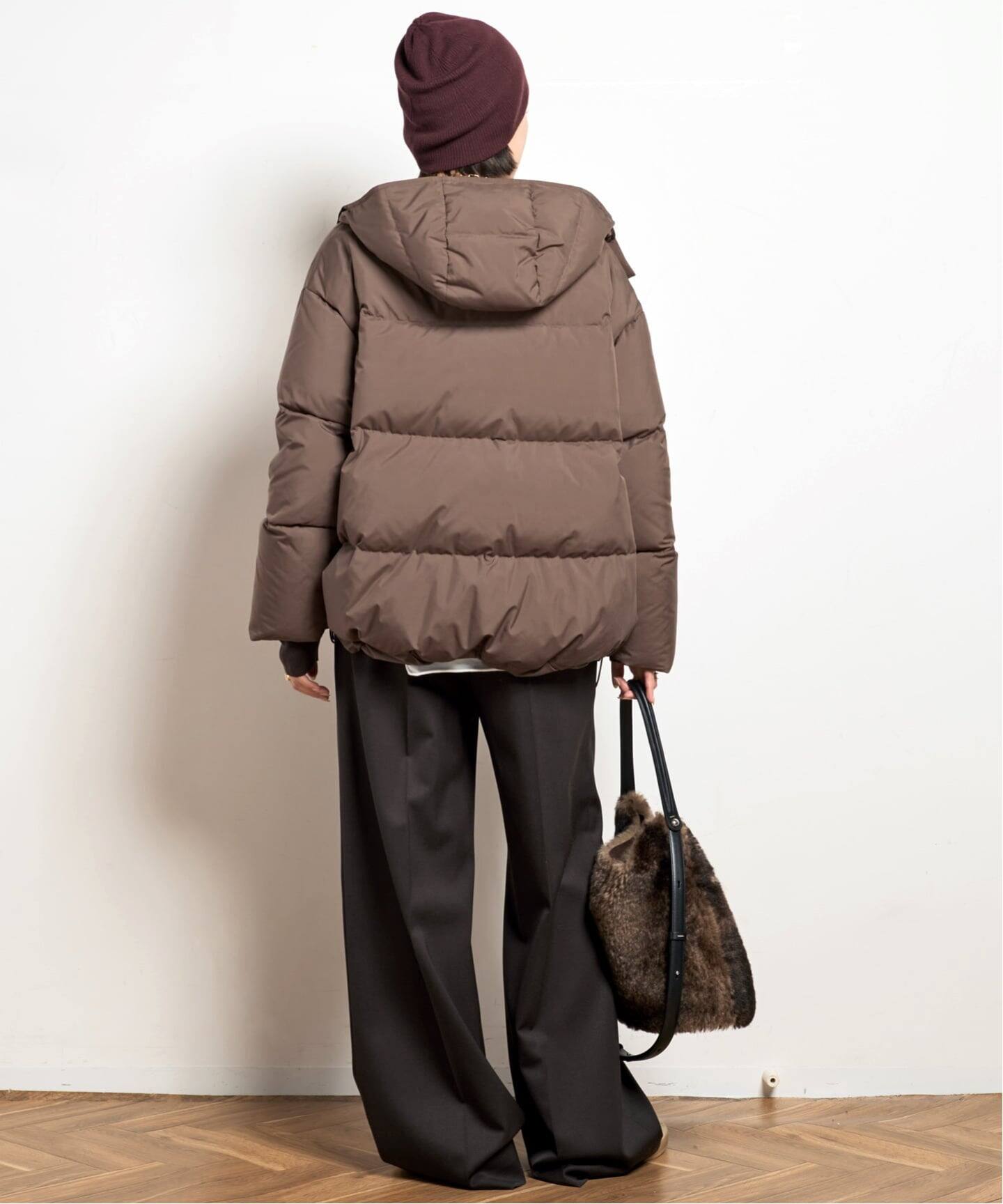 フードダウンジャケット(ブラウン)（ダウンジャケット）｜AP STUDIO
