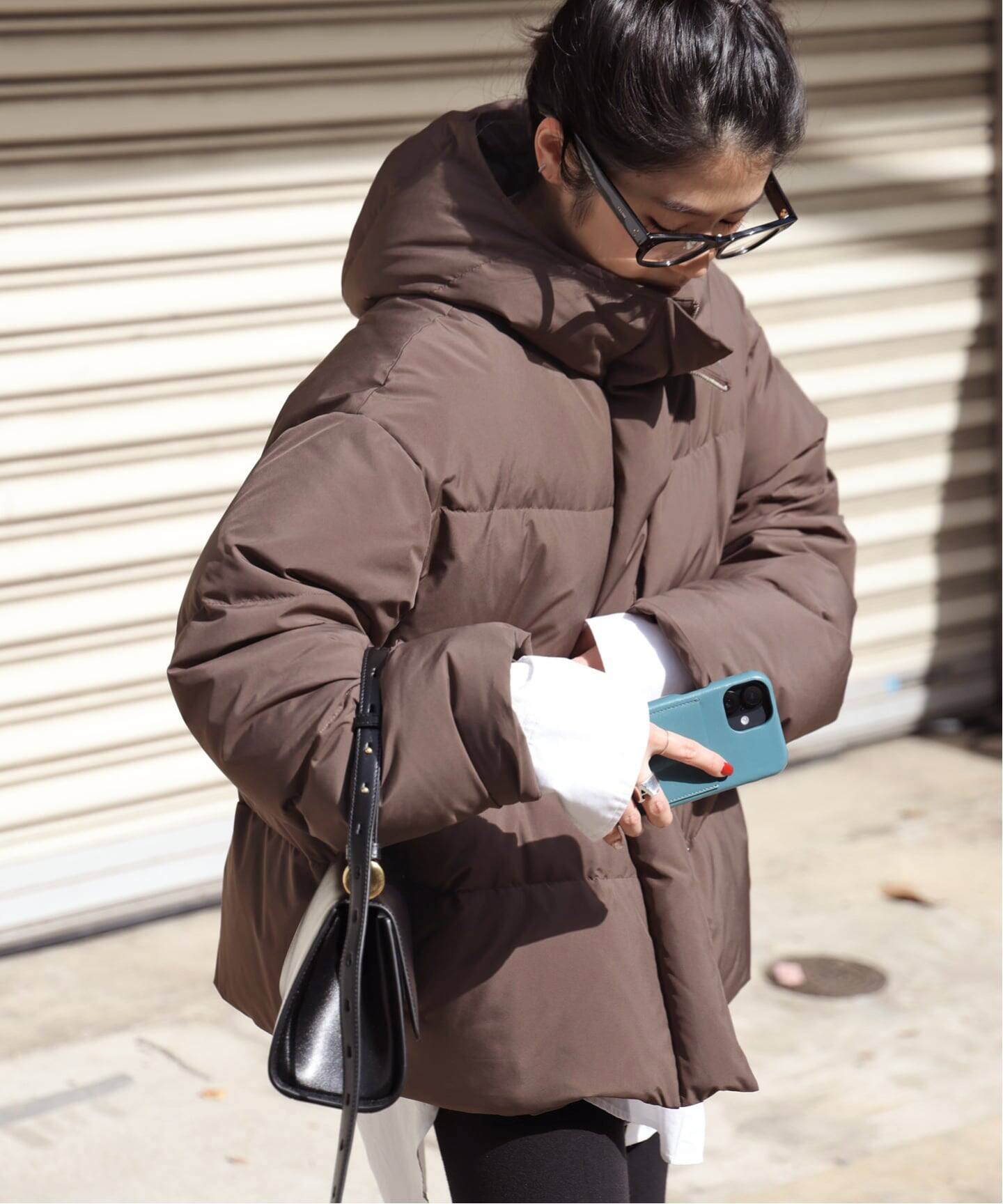 フードダウンジャケット(ブラウン)（ダウンジャケット）｜AP STUDIO