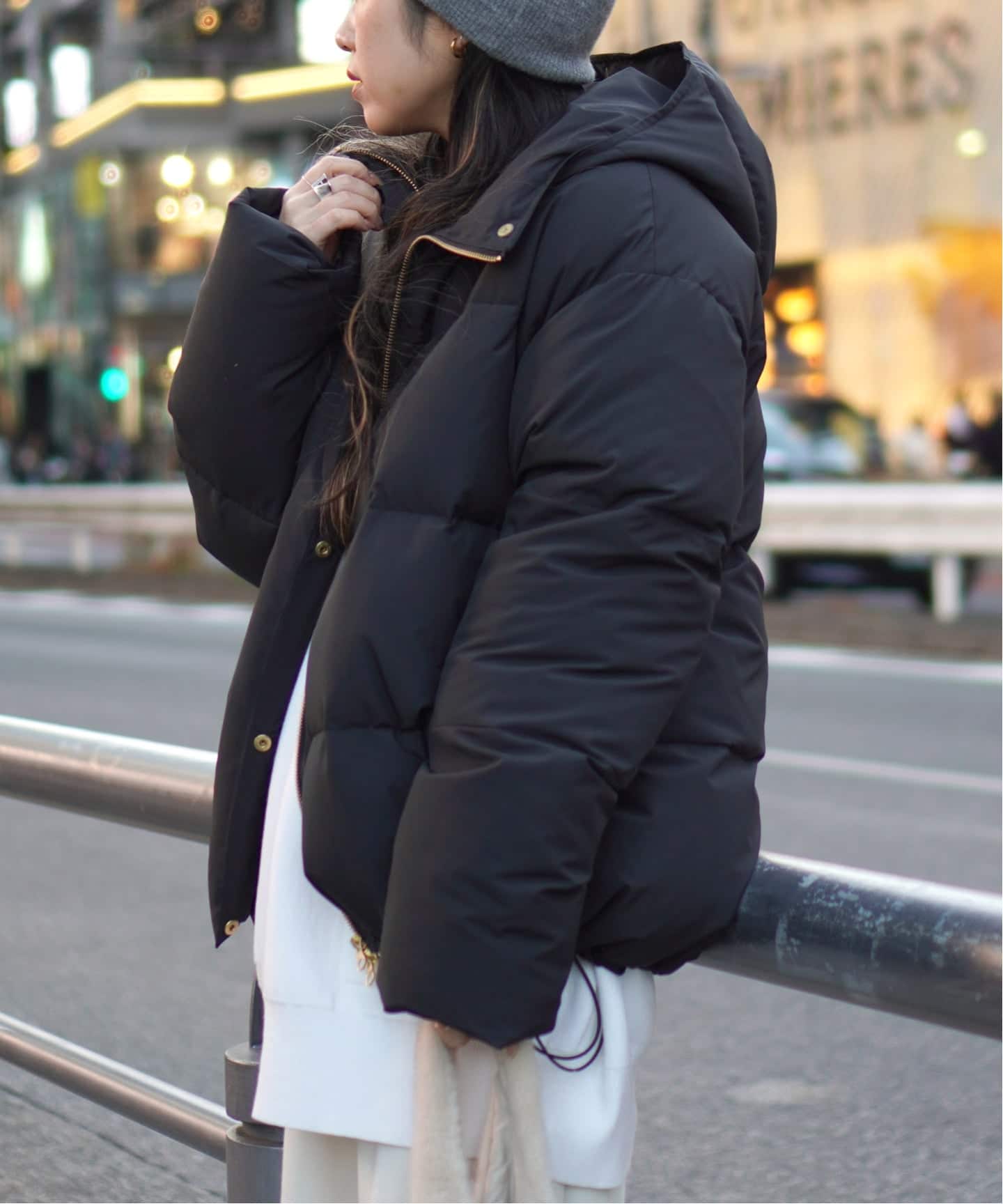 フードダウンジャケット(ブラック)（ダウンジャケット）｜AP STUDIO