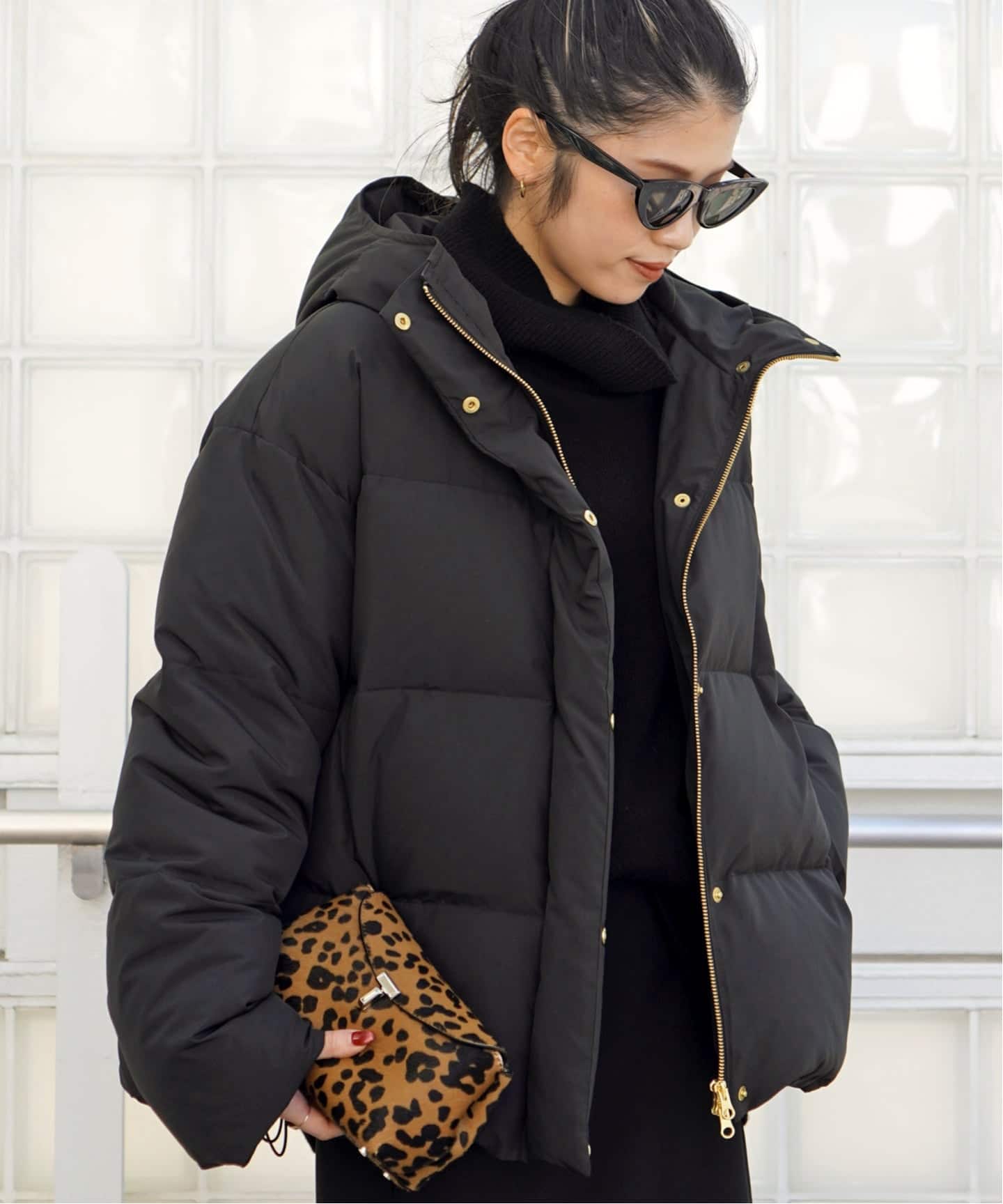 フードダウンジャケット(ブラック)（ダウンジャケット）｜AP STUDIO