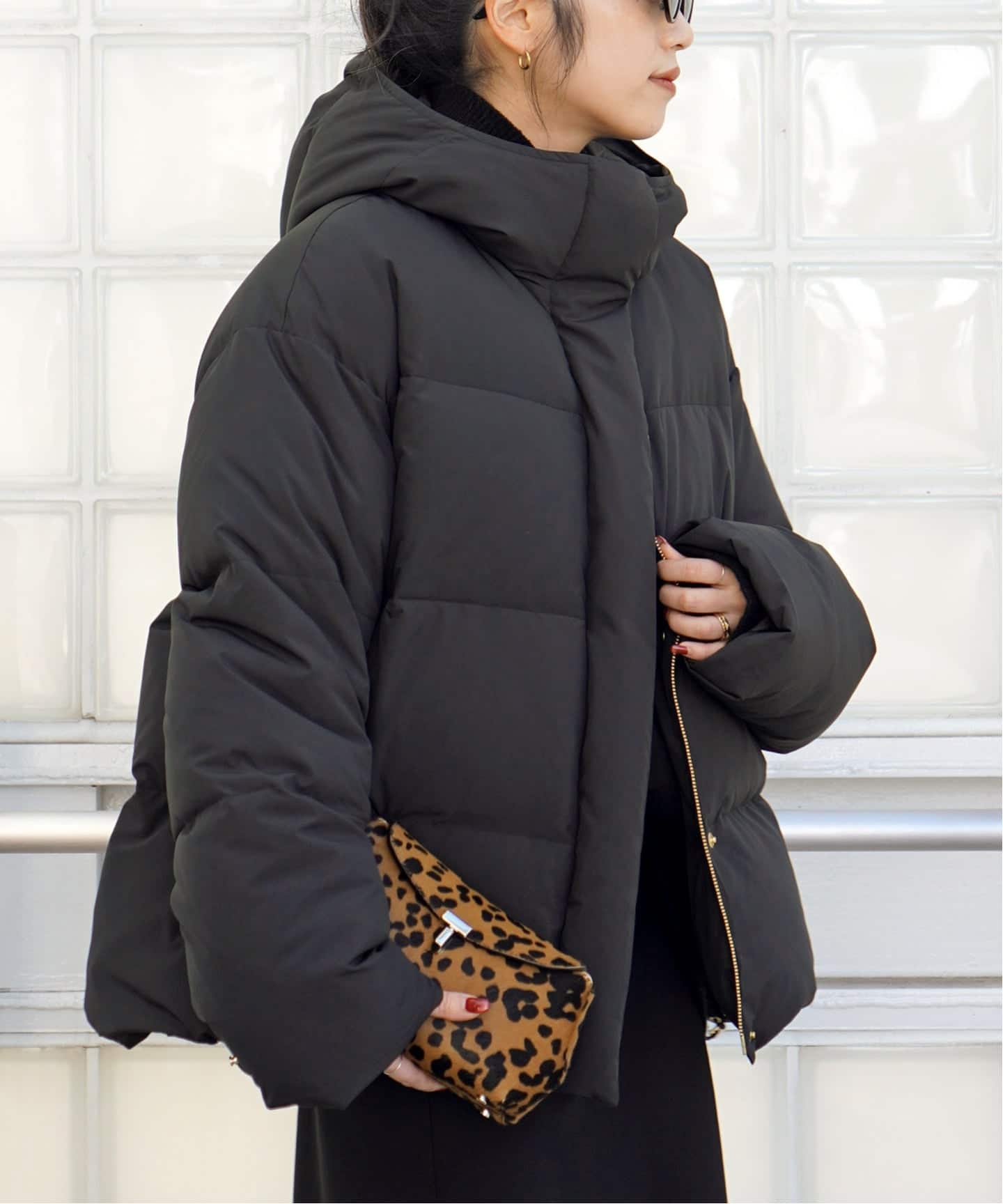 フードダウンジャケット(ブラック)（ダウンジャケット）｜AP STUDIO