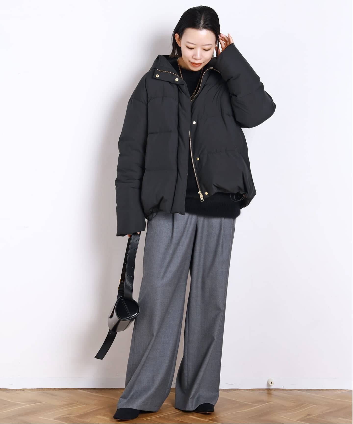 フードダウンジャケット(ブラック)（ダウンジャケット）｜AP STUDIO