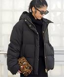 フードダウンジャケット(ブラック)