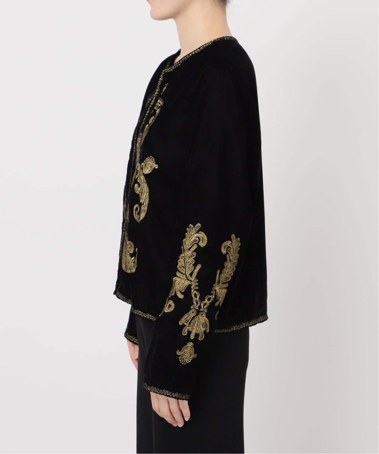 アパルトモン・AP STUDIO クチュールドアダム　ベルベットジャケット COUTURE D'ADAM/クチュールドアダム】Velvet Embroidery Jacket（ノー