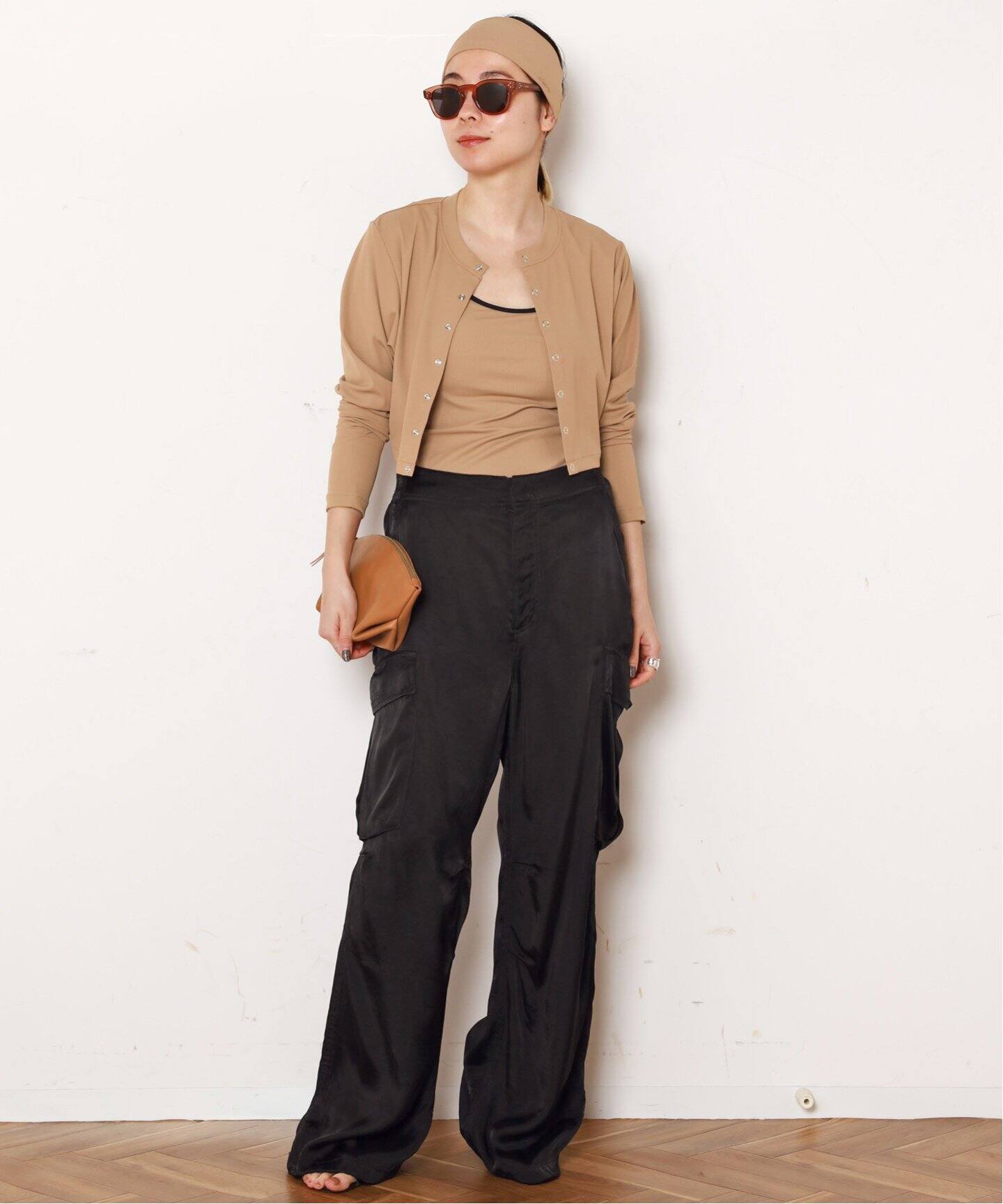 dawn ダン　 MIDDLE HAORI WITH BUTTONS 茶 DAWN/ダン】HAORI Middle（カーディガン）｜AP STUDIO（エーピー