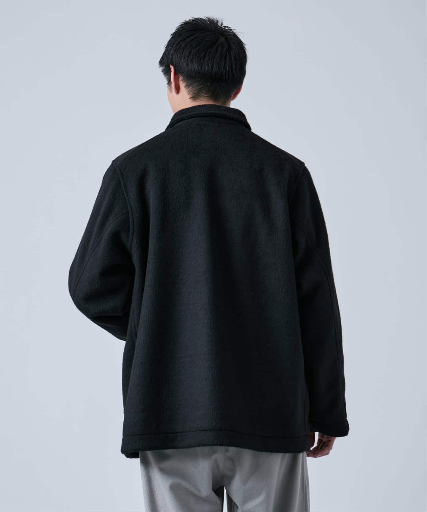 ウールミックス ビーバーハーフコート（ステンカラーコート）｜B.C