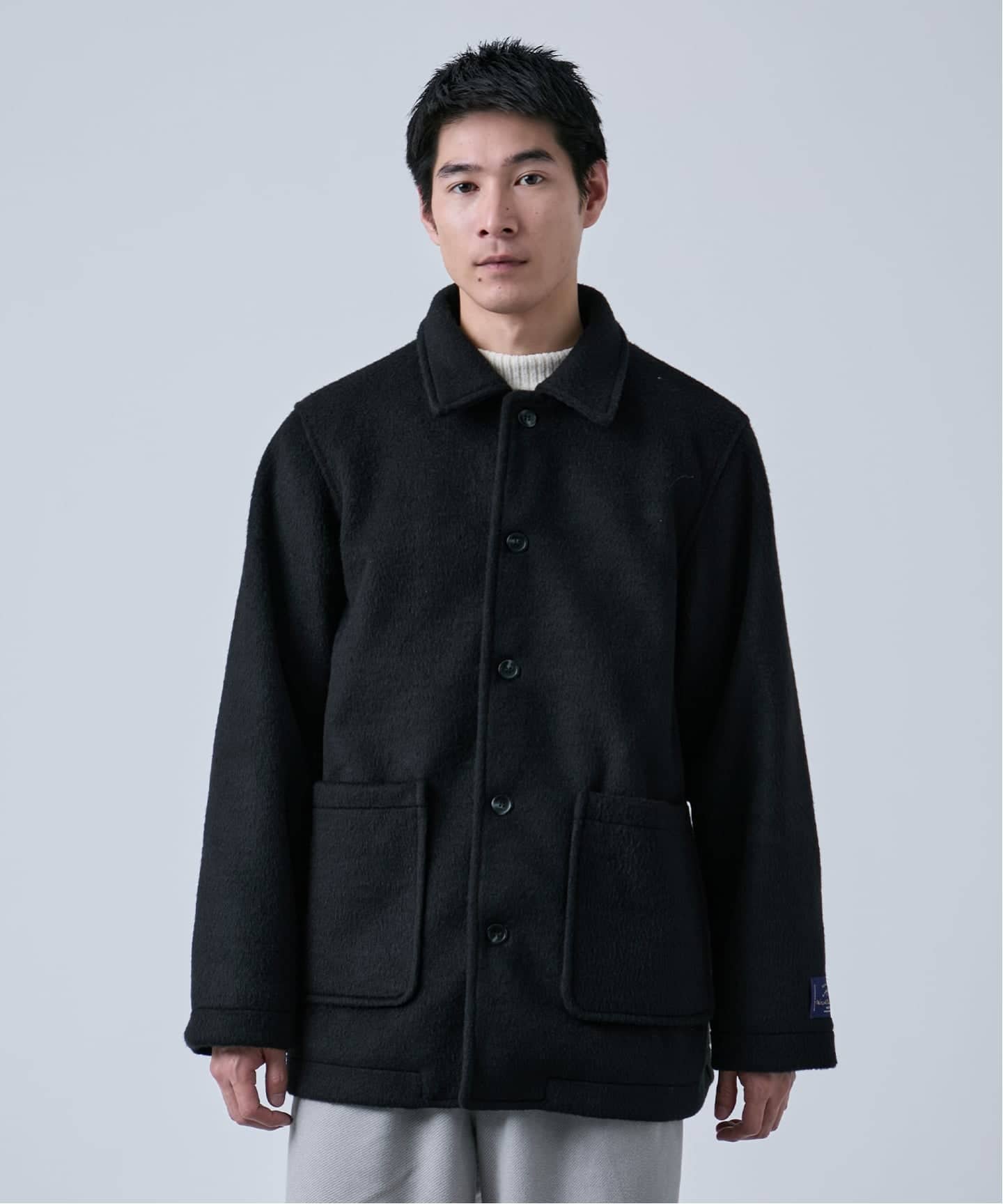 ベドウィン デラックス ピーコート 黒 ブラック Ｍサイズ ウールミックス ビーバーハーフコート（ステンカラーコート）｜B.C