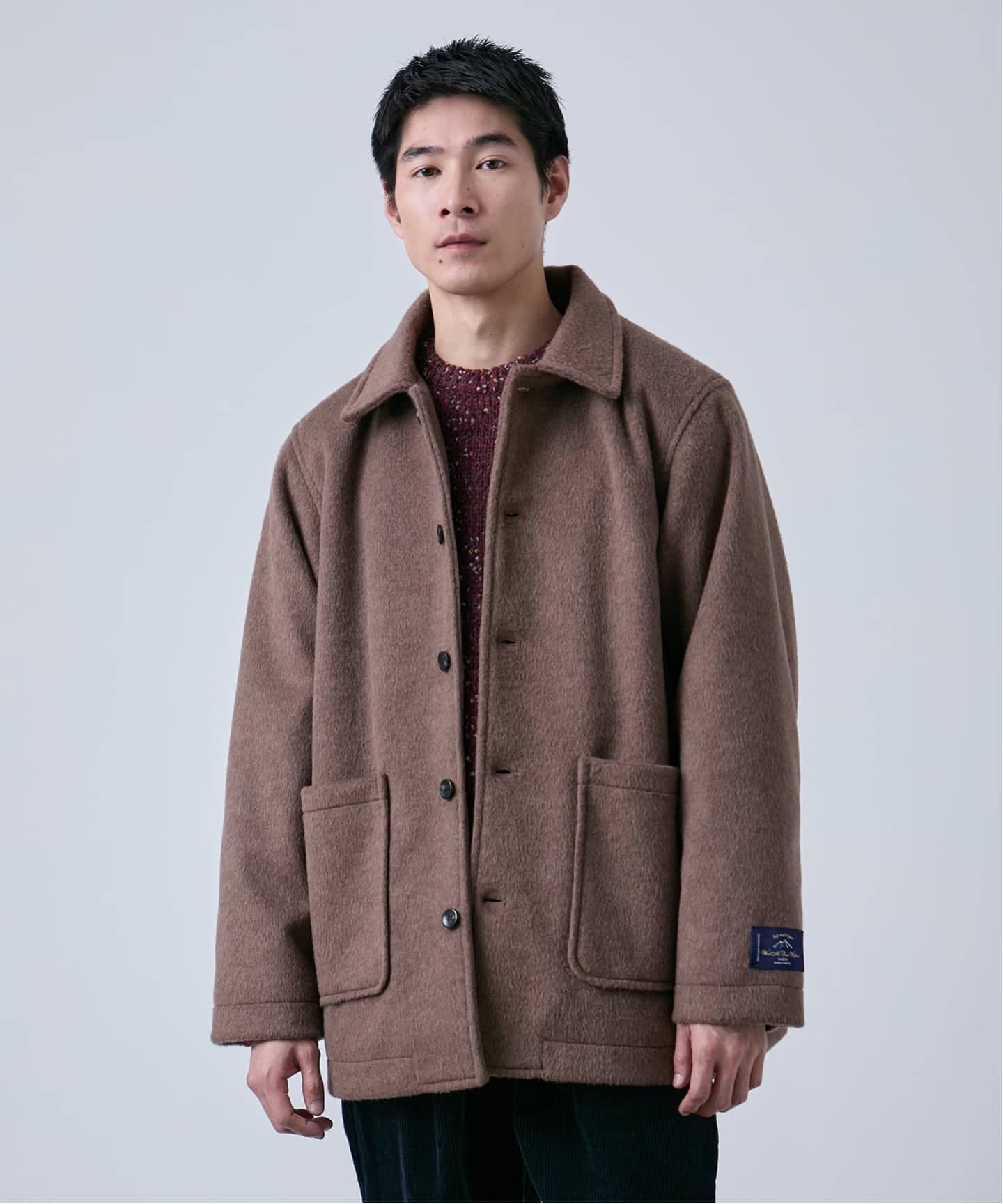 ウールミックス ビーバーハーフコート（ステンカラーコート）｜B.C