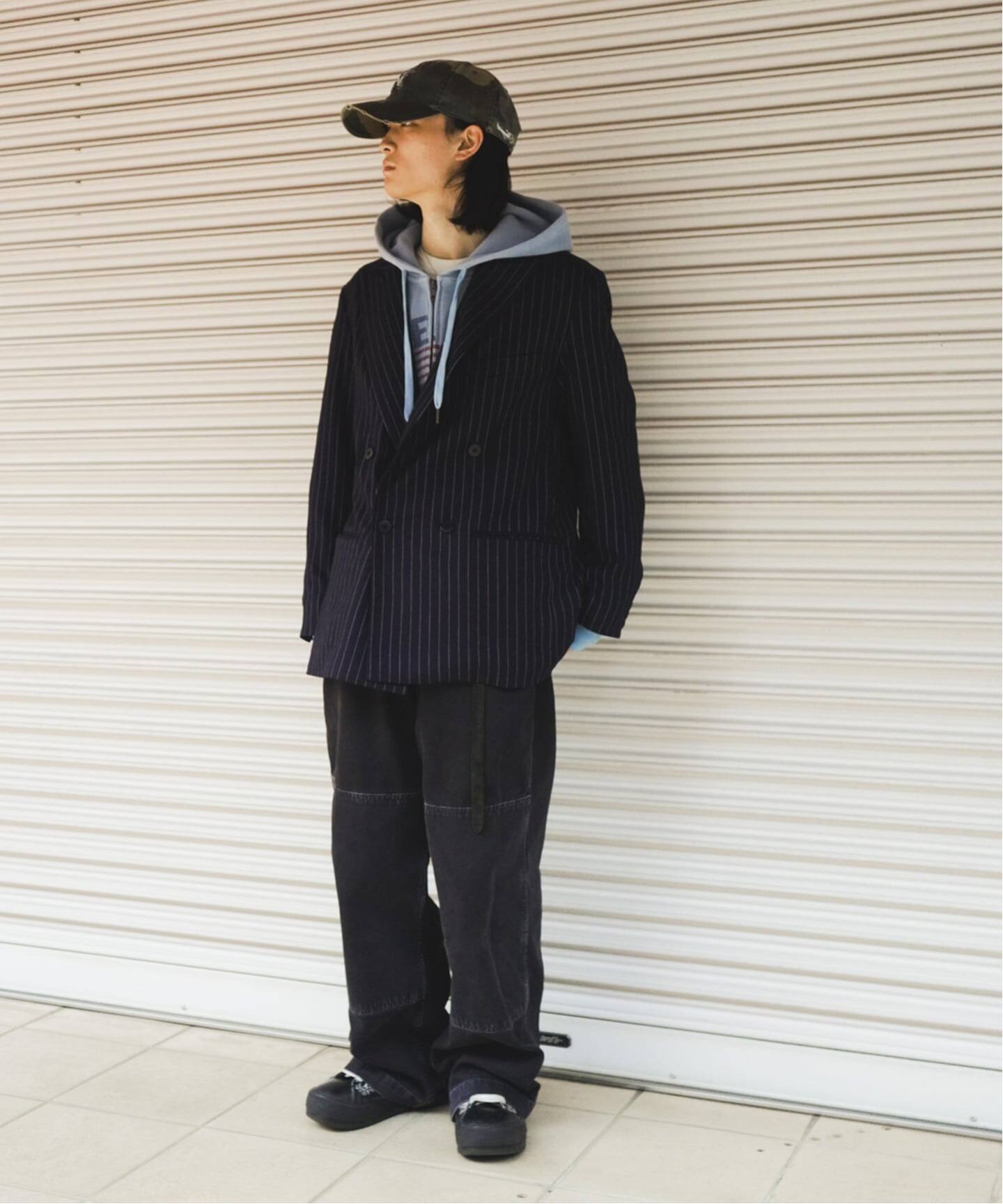 オーバーサイズ ストライプ ダブルジャケット / Oversized Stripe