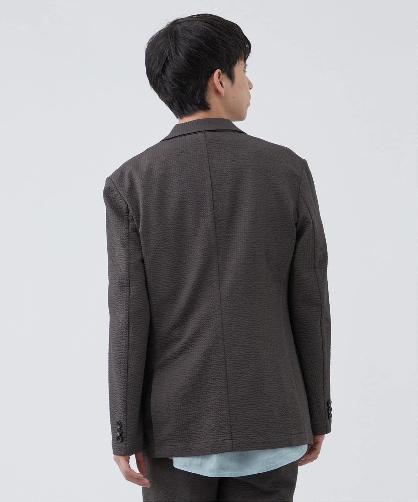 美品　VAN JACKET シアサッカーテーラードジャケット M セットアップ可/吸湿速乾/Safari5月号掲載】COOLMAX シア
