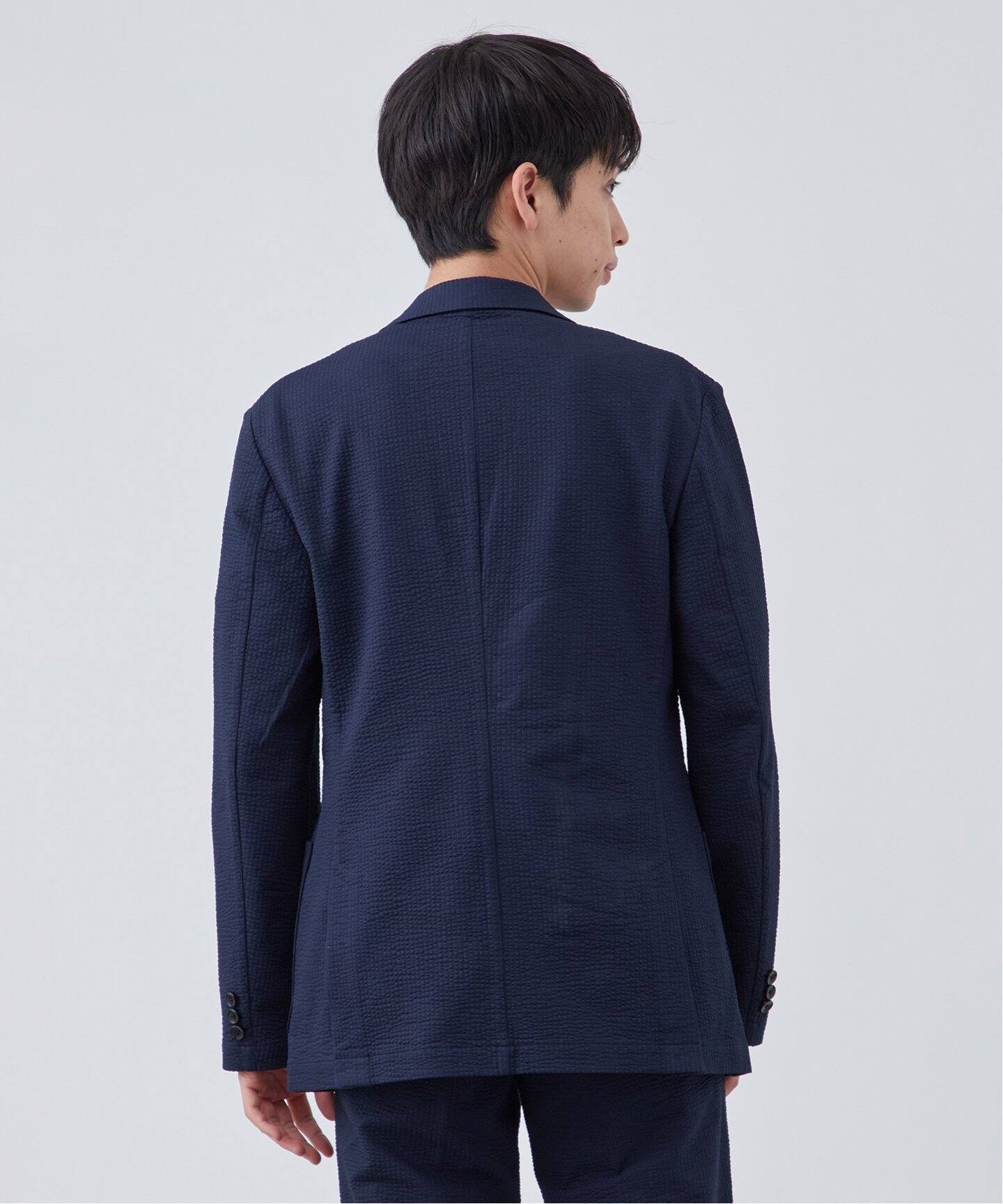 【シアサッカー　アンコン仕立て】T-JACKET　テーラードジャケット　シングル シアサッカー シングルジャケット – MINIMAL WARDROBE（ミニマル