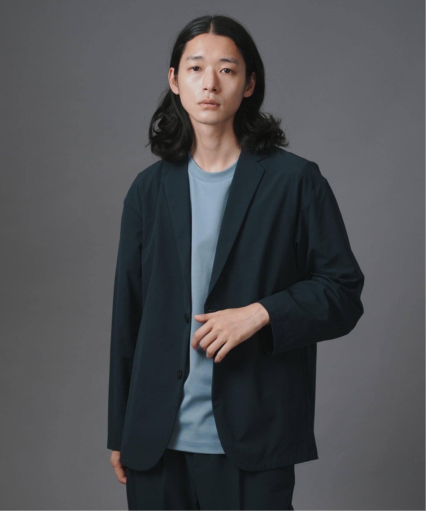 ★美品★ブリーフィング テーラードジャケット トラベル S 黒 ストレッチ COLUMBIA BLACK LABEL】トラッパーヘイツジャケット(S Dark