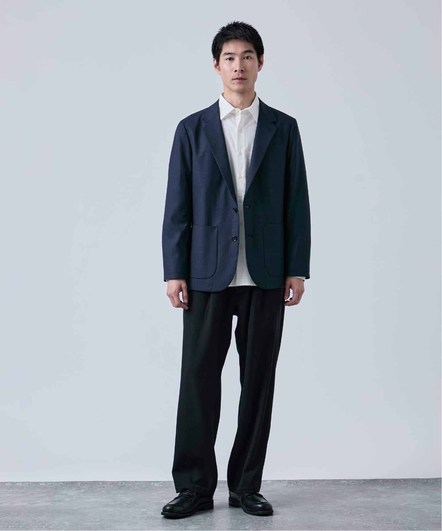 ウールポリエステル ミルド ハウンドトゥース2ボタンジャケット