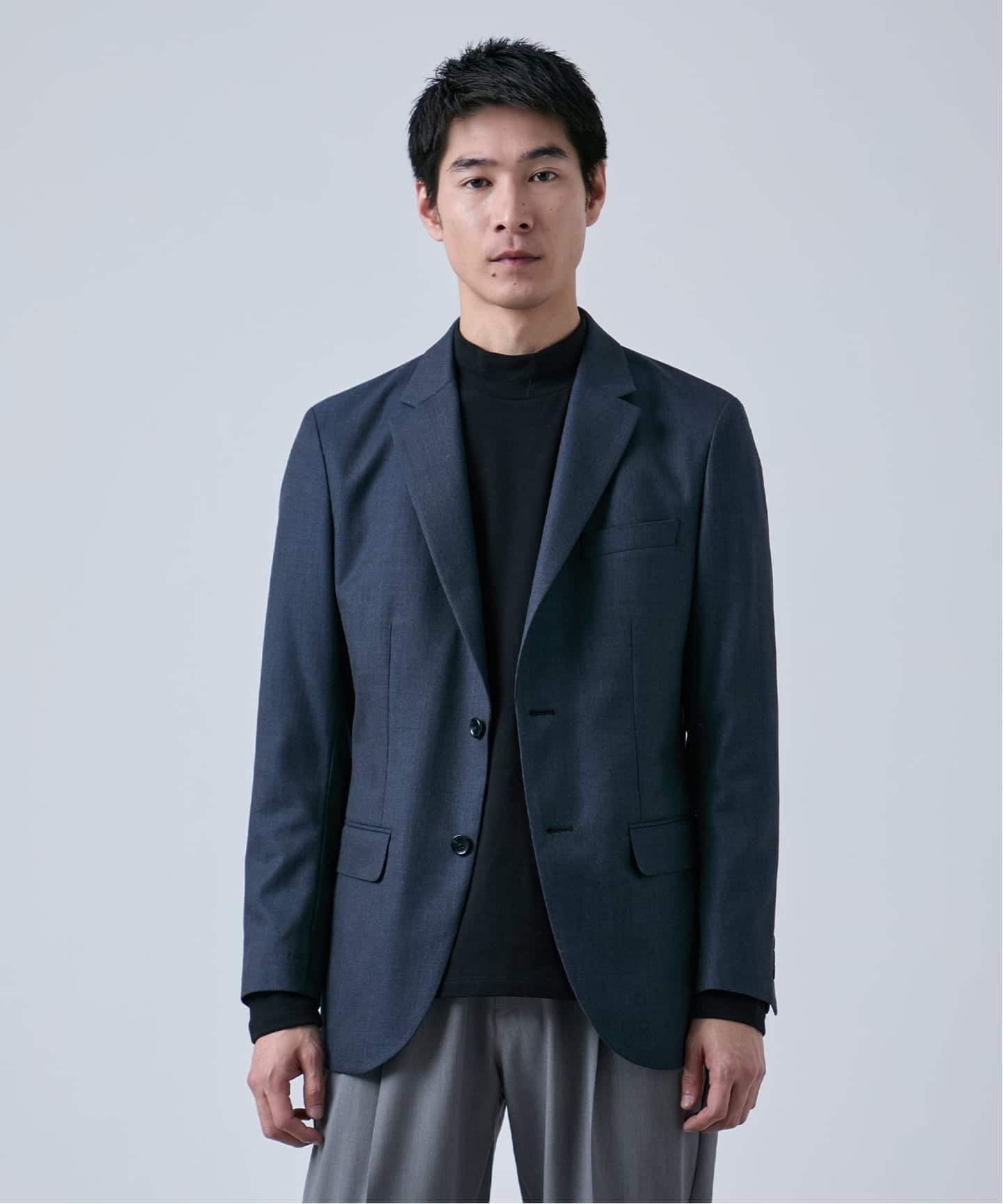 ウールポリエステル ミルドツイル 2ボタンジャケット（テーラード
