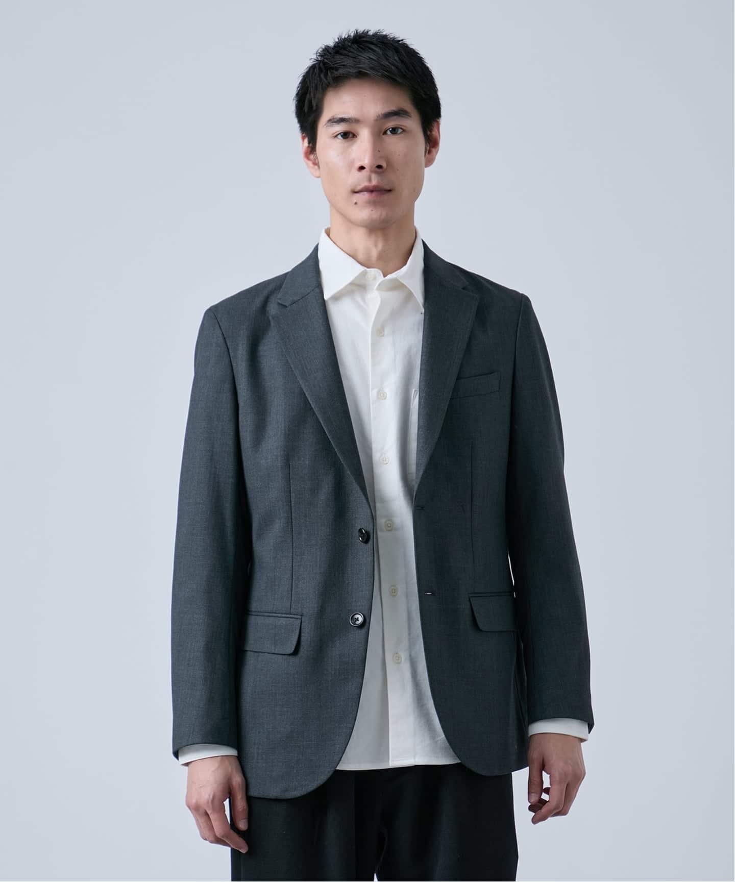 ウールポリエステル ミルドツイル 2ボタンジャケット（テーラード