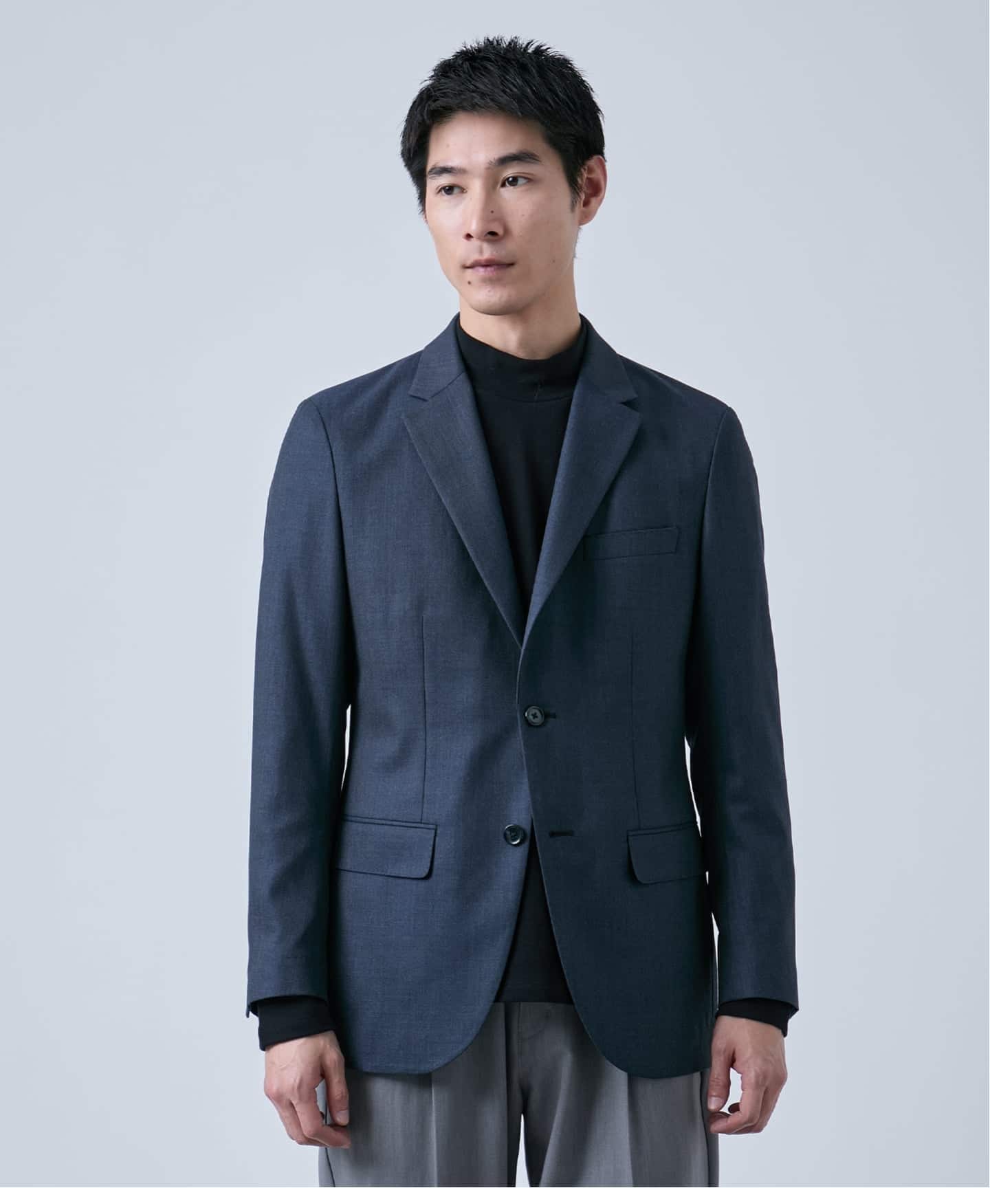 ウールポリエステル ミルドツイル 2ボタンジャケット（テーラード