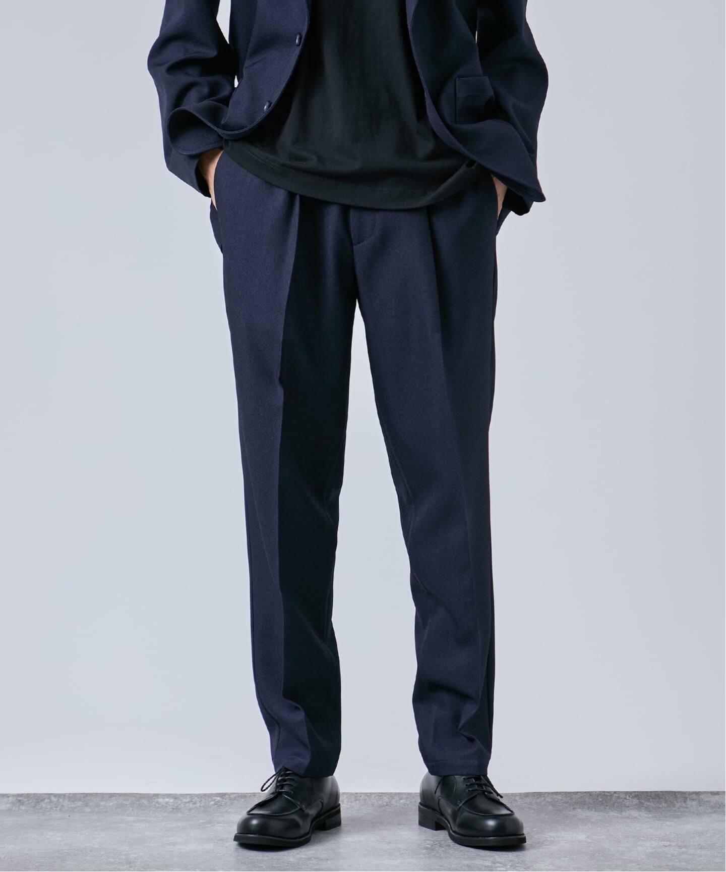 ＊美品＊値下げしました！OUR 3WAYセットアップ ネイビーL 2点セット》ウールライク リラックスジャケット セットアップ（スーツ