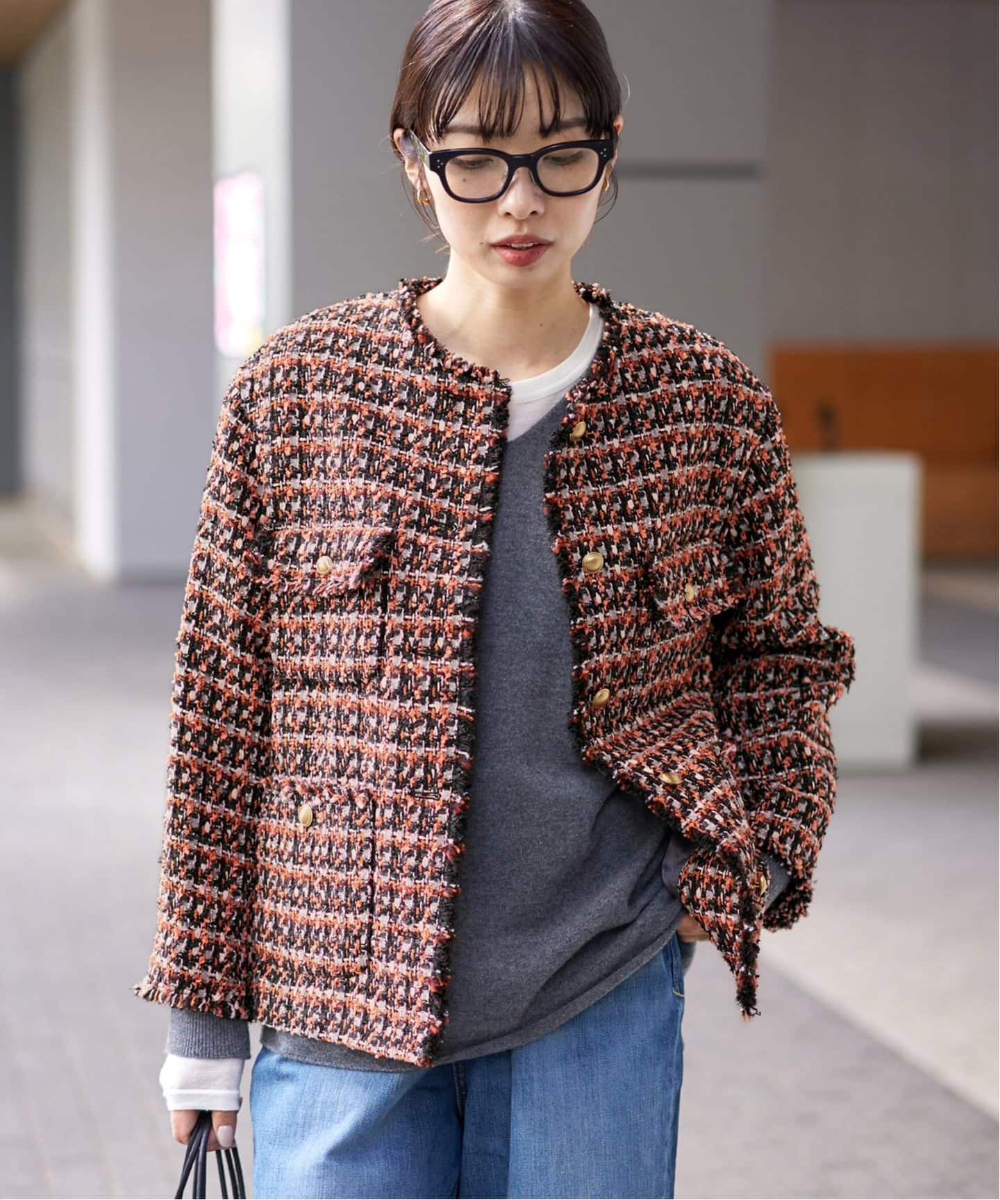 LINTONツイードジャケット（ノーカラージャケット）｜IENA（イエナ）の