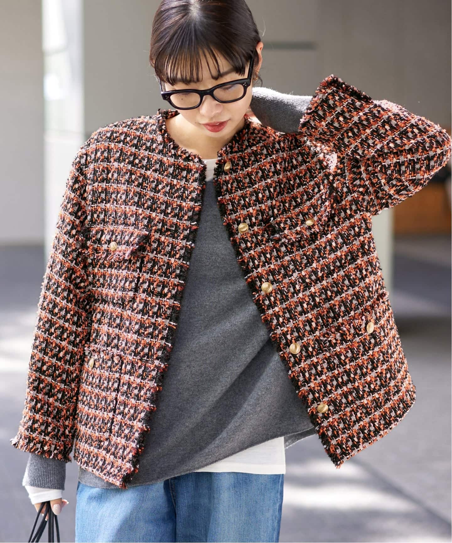 LINTONツイードジャケット（ノーカラージャケット）｜IENA（イエナ）の