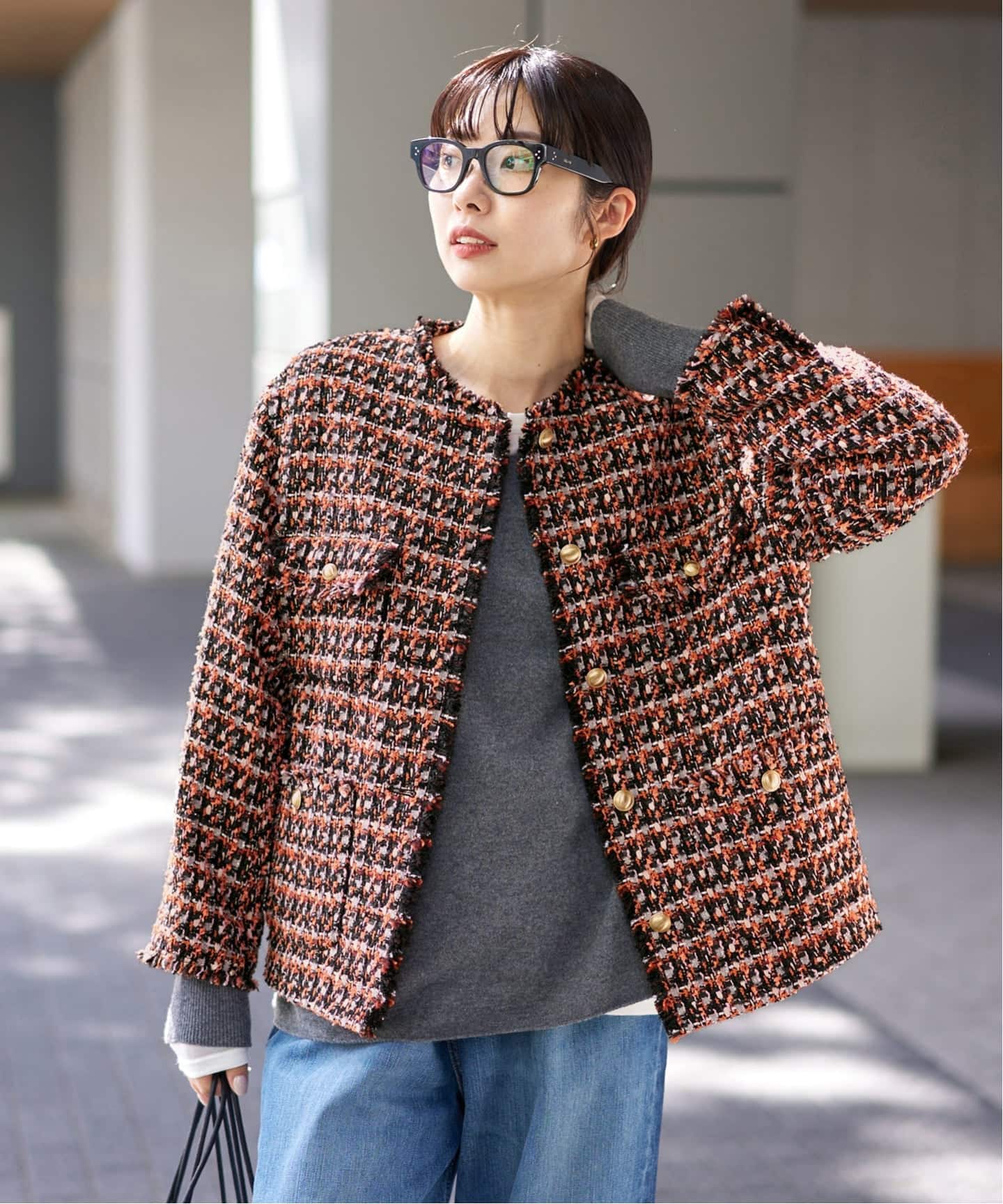 LINTONツイードジャケット（ノーカラージャケット）｜IENA（イエナ）の