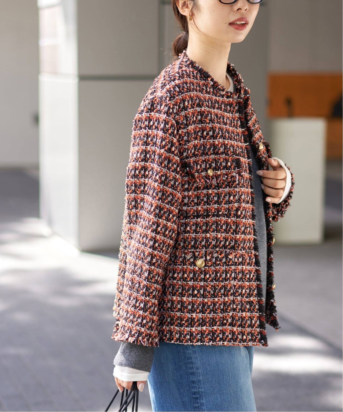 LINTONツイードジャケット（ノーカラージャケット）｜IENA（イエナ）の