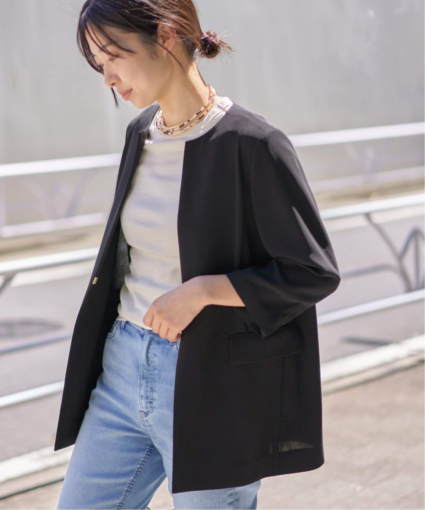 ☆新品タグ付☆イエナ☆IÉNA アイボリー カーディガン ノースリーブセット☆ shine tweed knit カーディガン（カーディガン）｜VERMEIL par