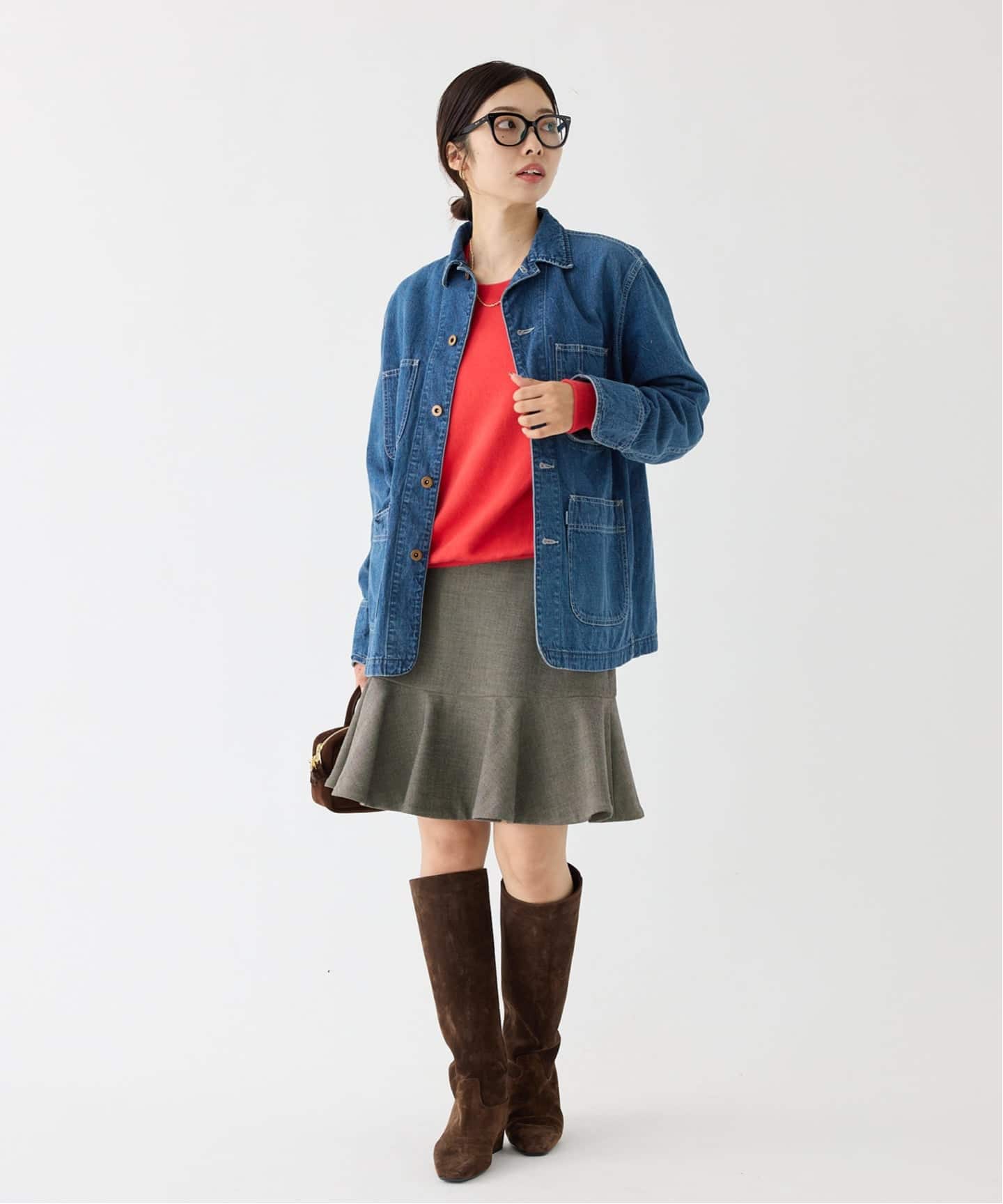 試着のみ美品 SLOB IENA デニムカバーオール ブルー デニムカバーオールジャケット