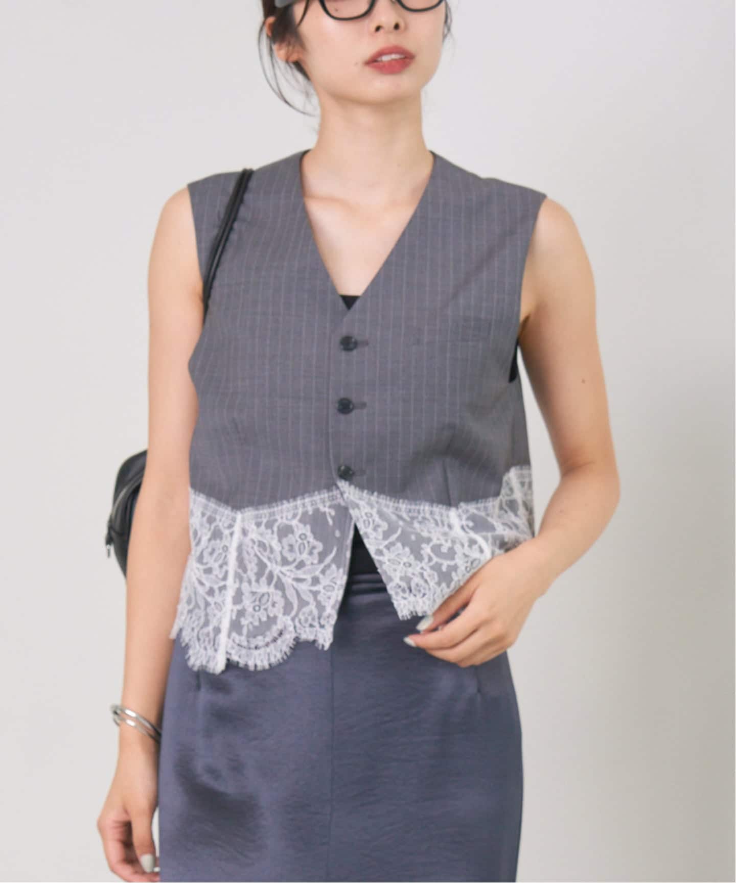 レース ストライプベスト IENA　ヘムレースジレ IENA｜ヘムレースジレ | Rakuten Fashion(楽天ファッション／旧