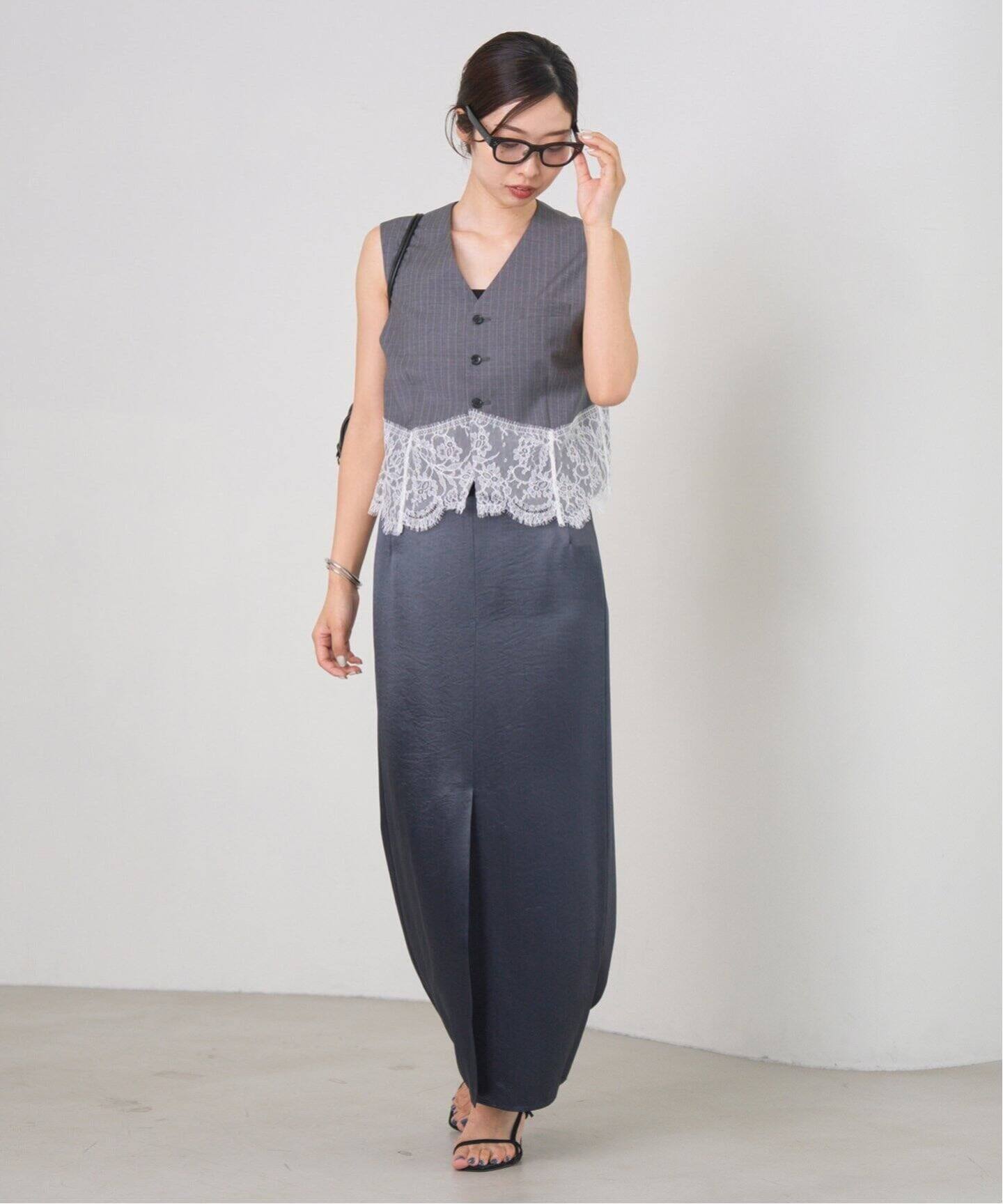 レース ストライプベスト IENA　ヘムレースジレ レース ストライプベスト IENA ヘムレースジレ - メルカリ