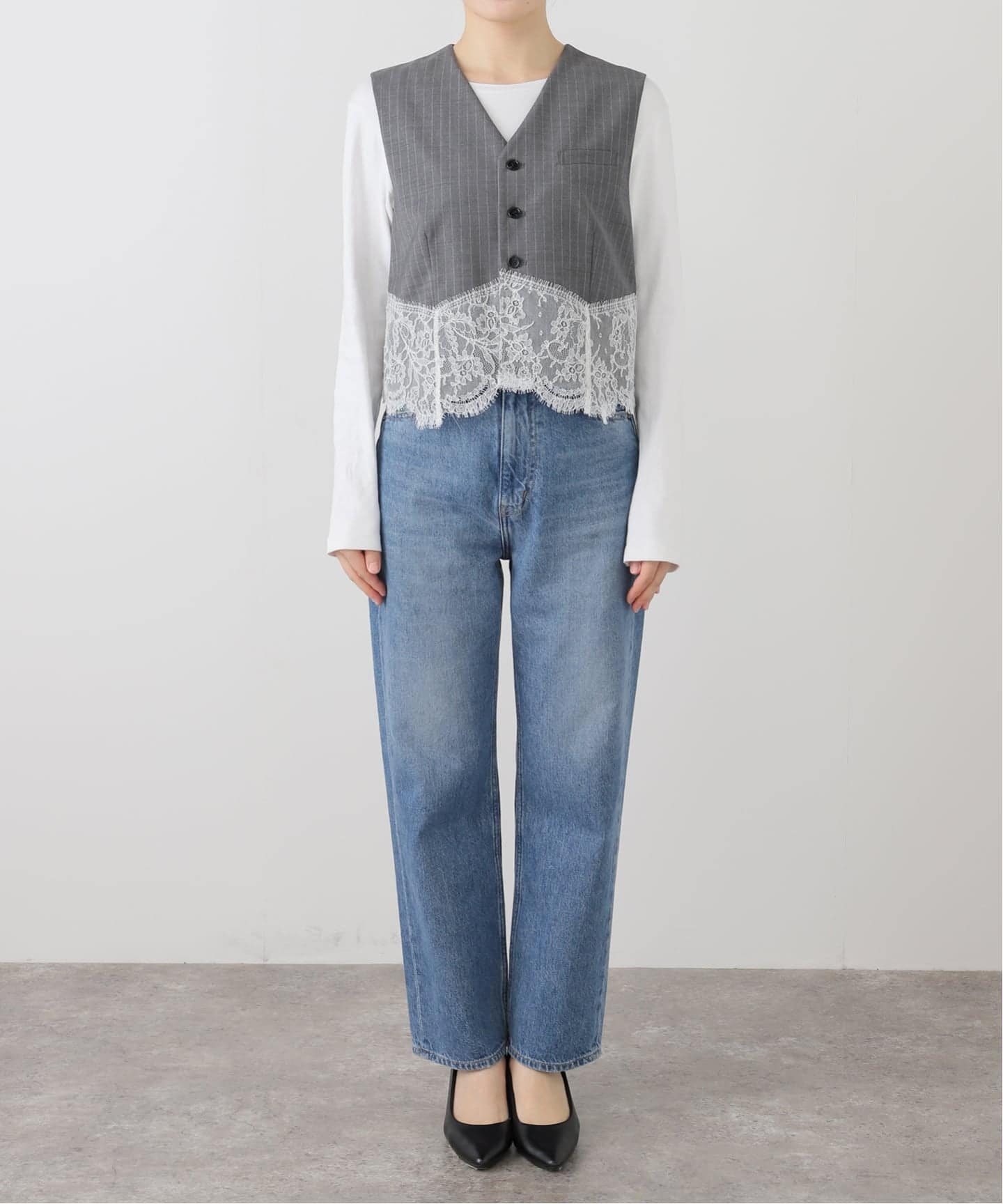 レース ストライプベスト IENA　ヘムレースジレ ヘムレースジレ（ジレ）｜IENA（イエナ）の通販｜BAYCREW'S STORE