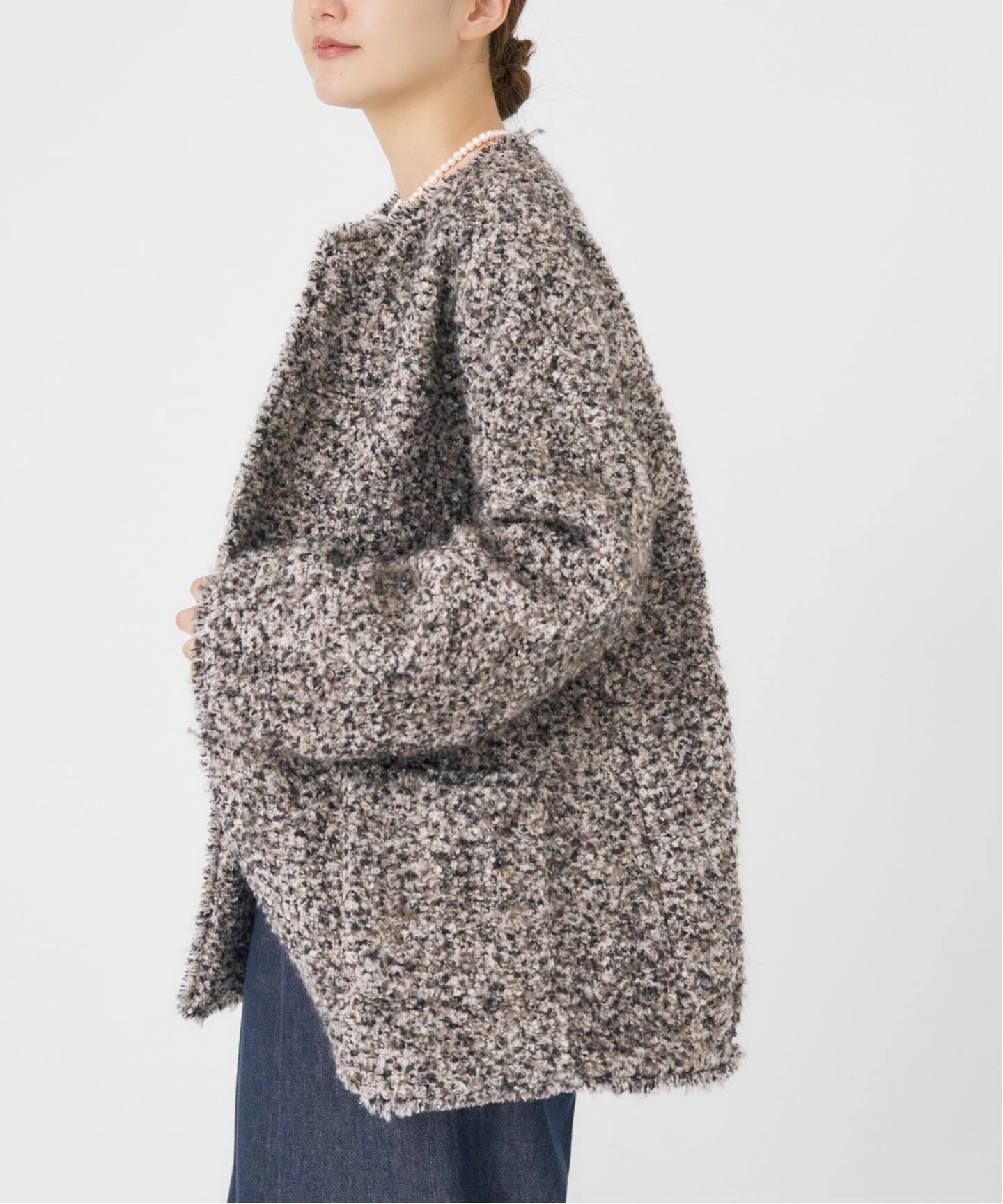 専用です　IENA ループヤーン　ノーカラージャケットコート ループヤーンノーカラージャケットコート（ノーカラージャケット