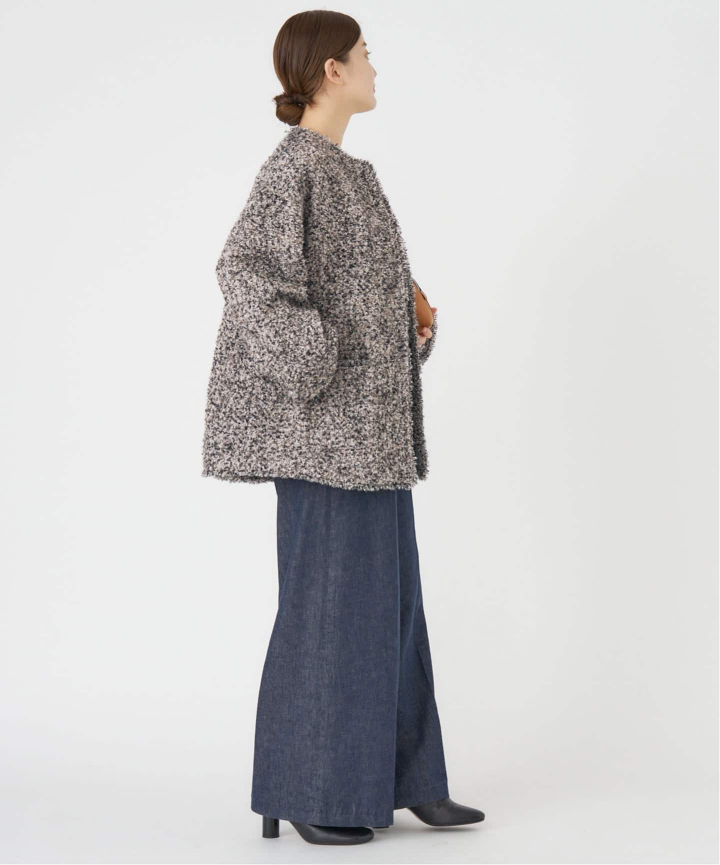 IENA ループヤーンノーカラージャケットコート ループヤーンノーカラージャケットコート（ノーカラージャケット