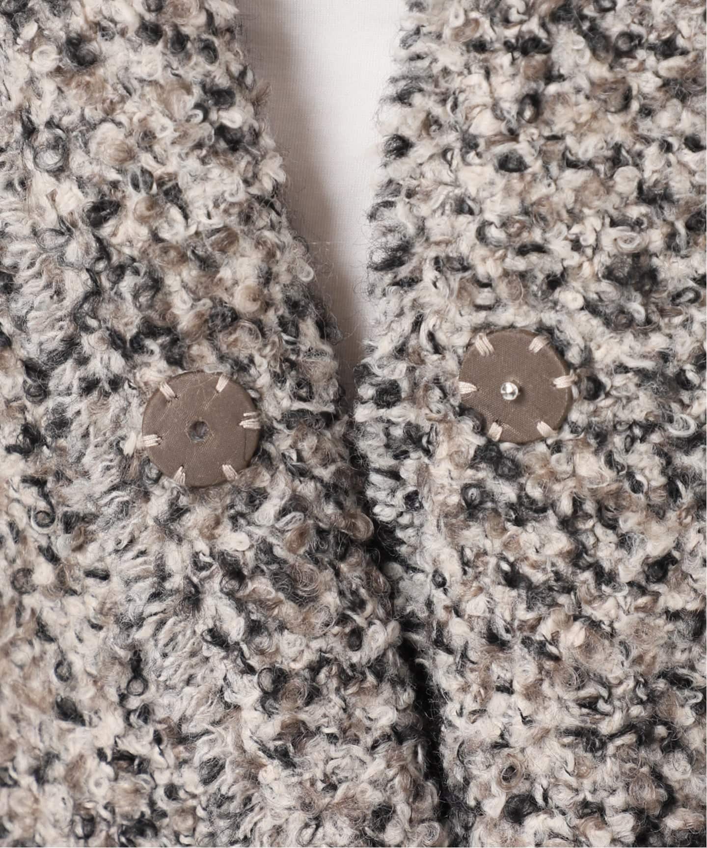 ループヤーンノーカラージャケットコート（ノーカラージャケット