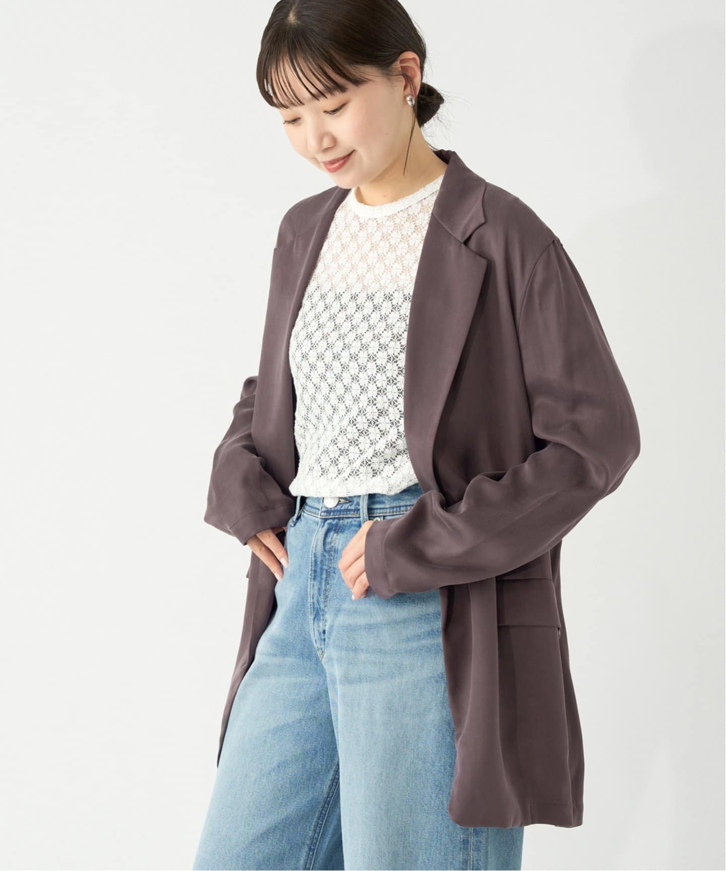 イエナ　ジャケット IENA LA BOUCLE サテンチャイナジャケット（その他ジャケット