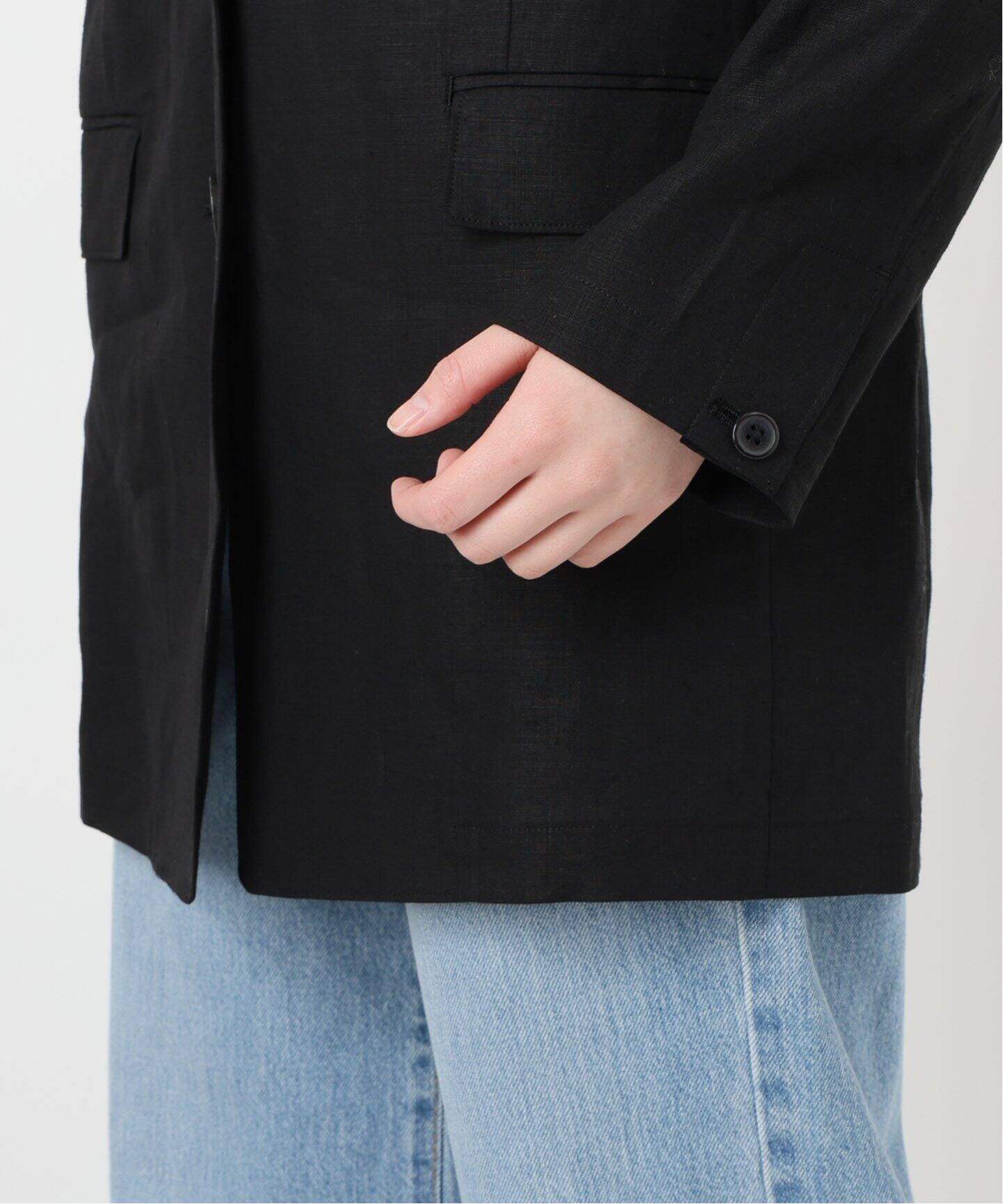 IENA ウォッシャブル ソフトリネン2Bジャケット