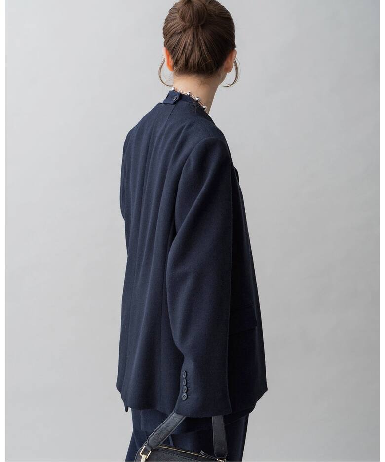 ＆NAVY ノーカラーツイードジャケット（ノーカラージャケット）｜IENA  