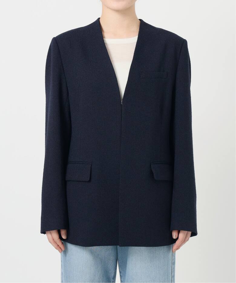 ＆NAVY ノーカラーツイードジャケット（ノーカラージャケット）｜IENA  