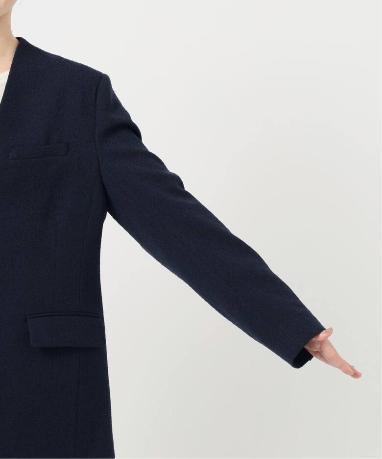 ＆NAVY ノーカラーツイードジャケット（ノーカラージャケット）｜IENA 