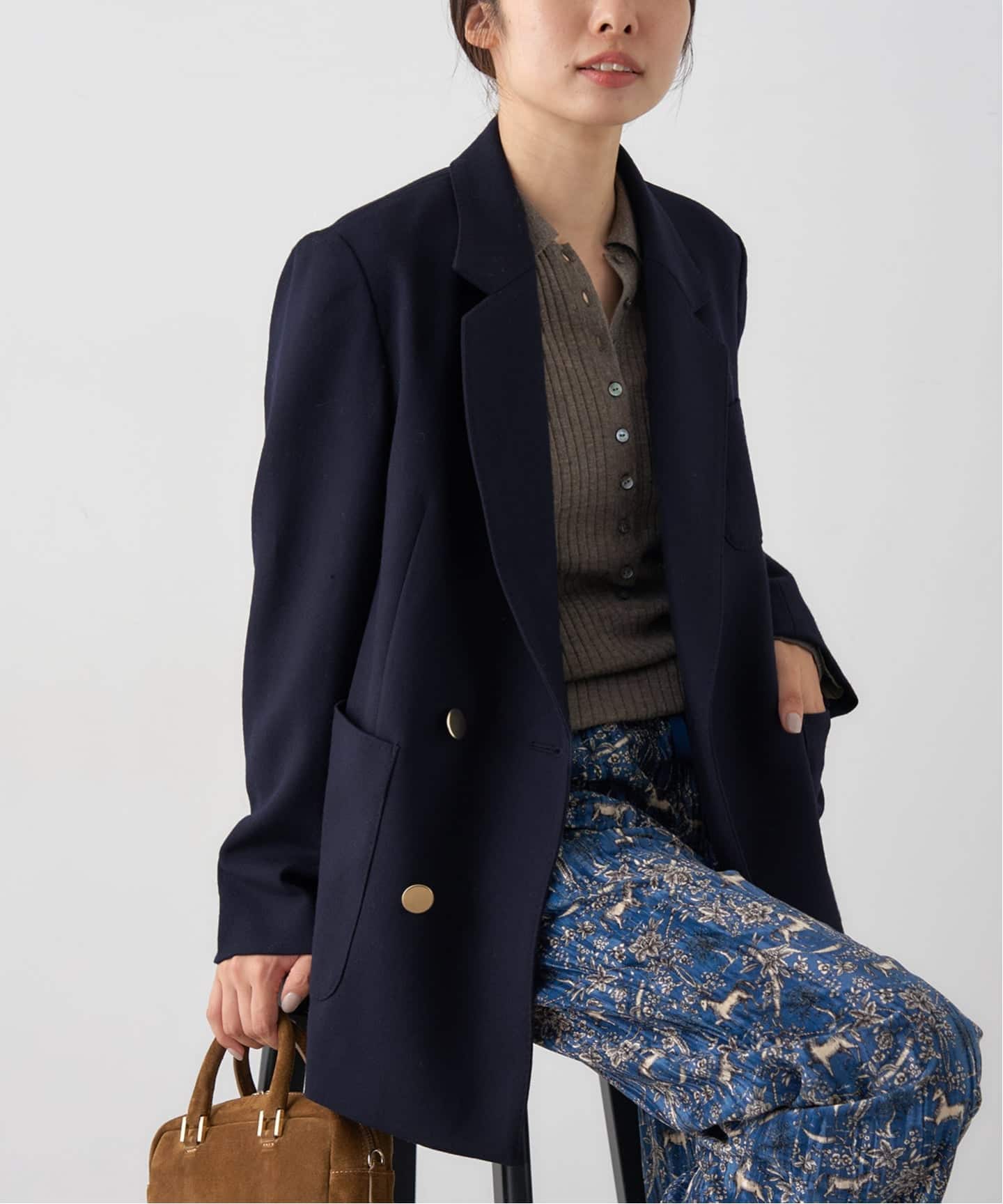 イエナ IENA ウールテーラードジャケット　38 IENA 「IENA」 テーラードジャケット 38 グレー レディース