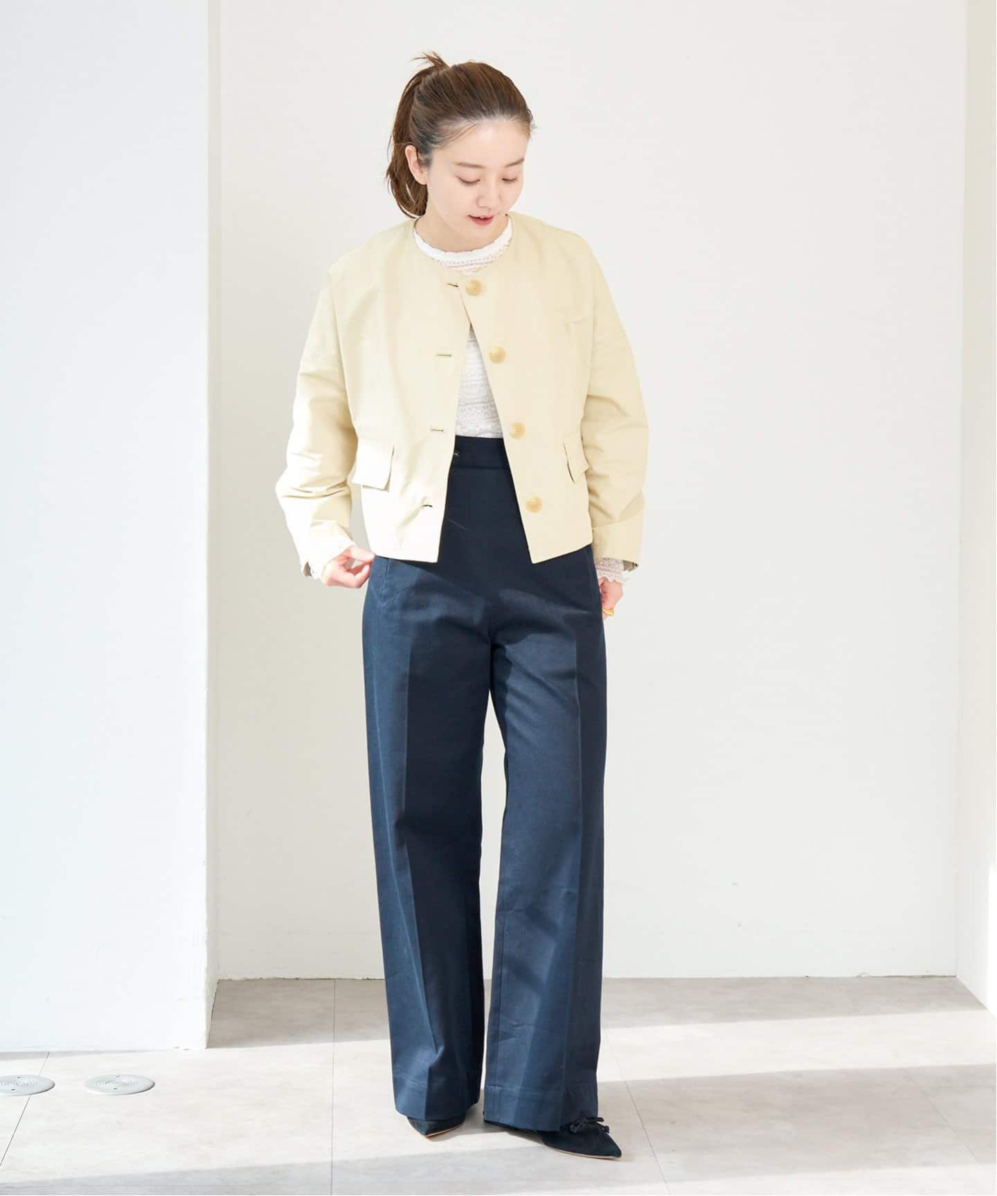 店内商品がすべてレジにて半額！！ ウェザーノーカラージャケット（ノーカラーコート）｜IENA ジャケット・アウター
